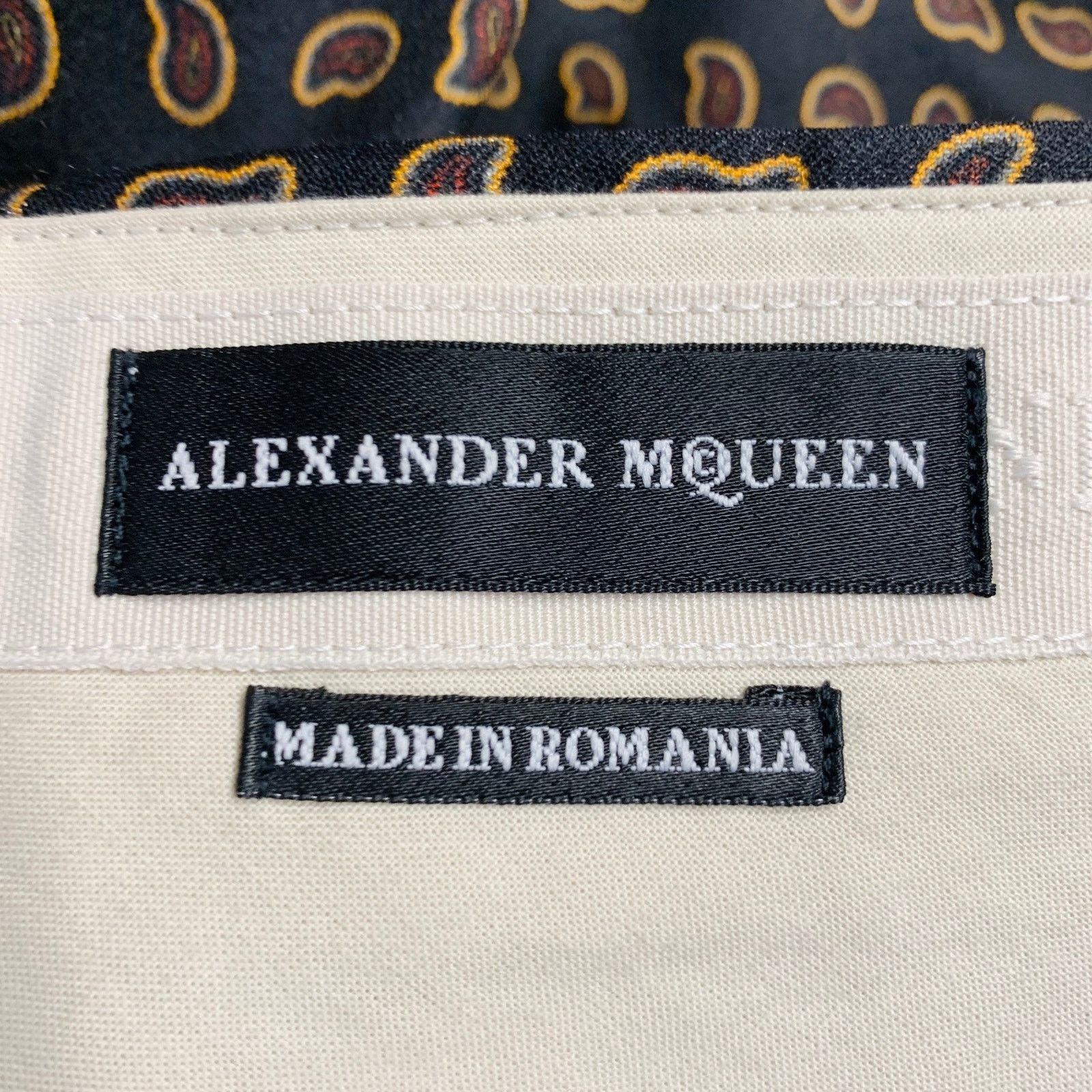 Alexander McQueen Size 34 Black Red Yellow Paisley Wool Silk Dress Pants Size US 34 / EU 50 - 5 Thumbnail