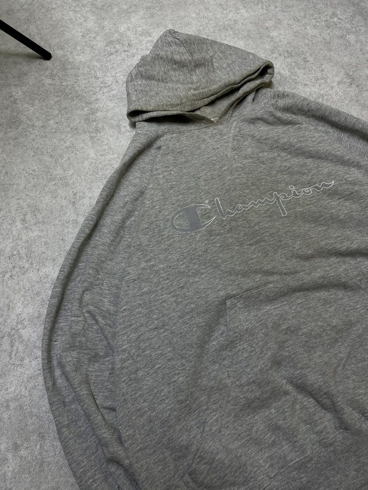 Champion × Vintage Y2K Skull Vintage Champion Script Logo Hoodie - Grey Size US XL / EU 56 / 4 - 2 Thumbnail