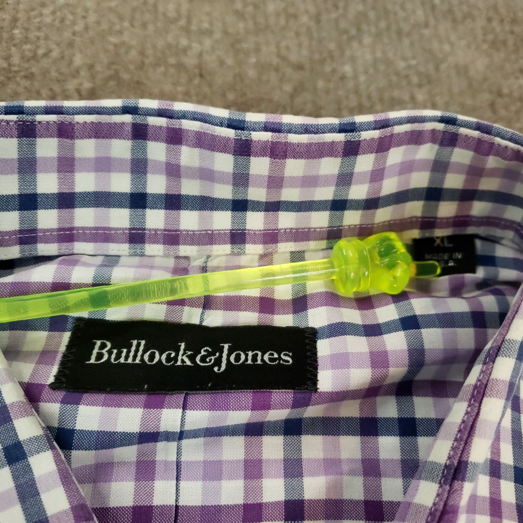 Vintage Bullock & Jones Shirt Mens XL Blue Plaid Long Sleeve Button Up Size US XL / EU 56 / 4 - 5 Thumbnail