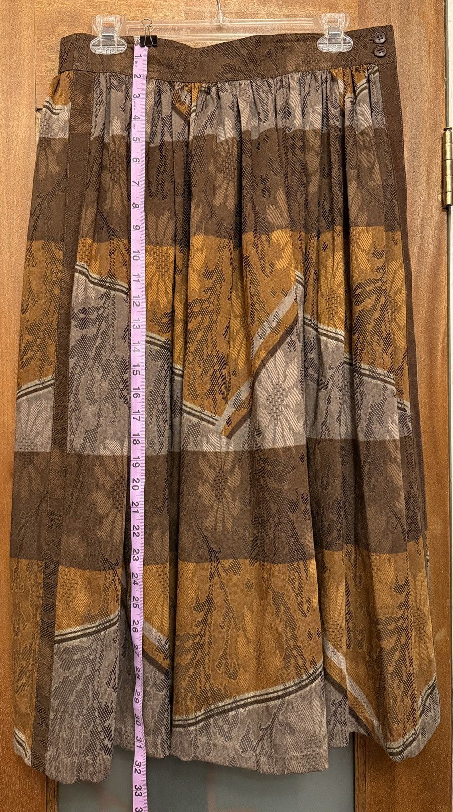 Escada Escada Vtge Lined 100% Wool Multibrown Floral Design Skirt Size 40" / US 18 - 4 Thumbnail