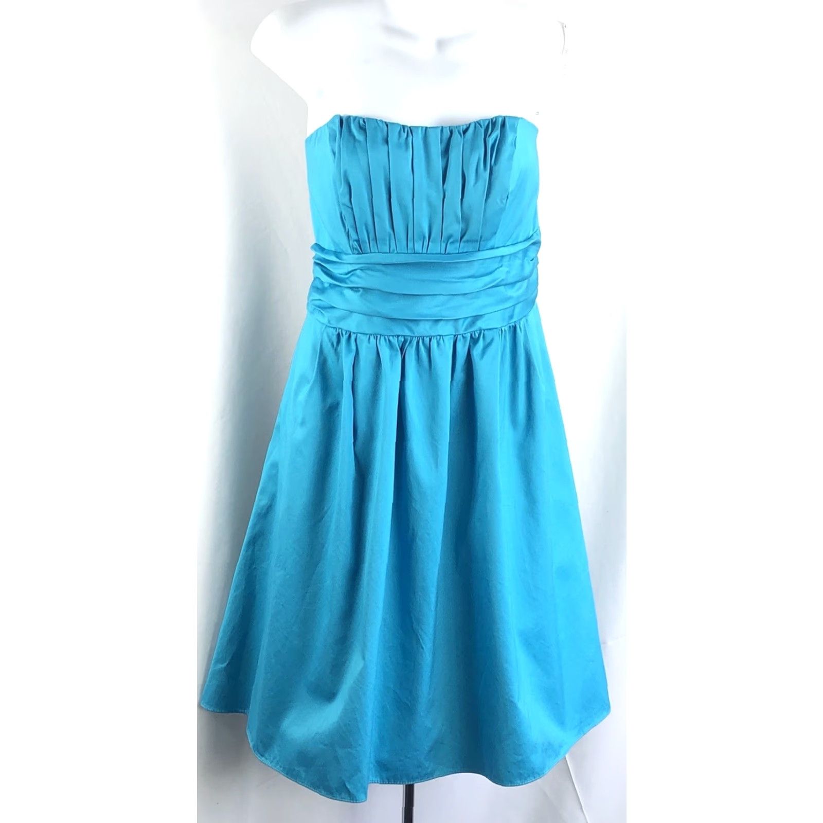 Vintage VINTAGE davids bridal Sweetheart Corset Swing Dress 12 Teal knee Length Strapless Summer Y2K Size XL / US 12-14 / IT 48-50 - 4 Thumbnail