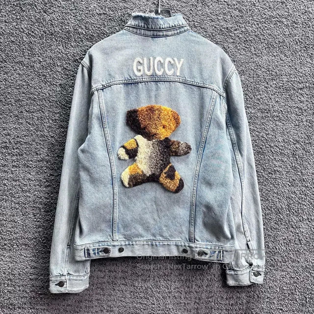 Gucci gucci teddy bear denim jacket for men. Size US M / EU 48-50 / 2 - 2 Thumbnail