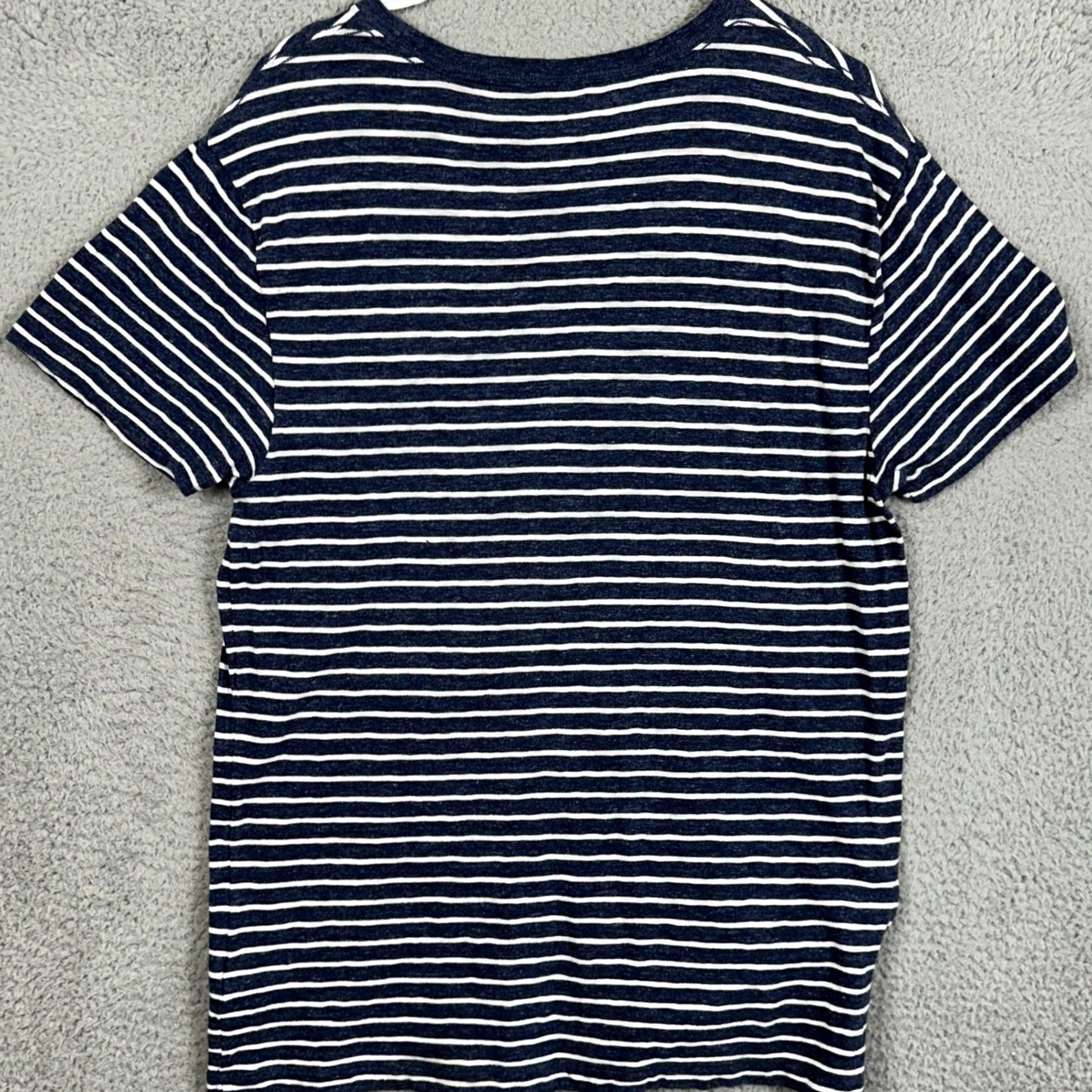 J.Crew J Crew Shirt Womens Large White Stripe Short Sleeve Crewneck Tee Size L / US 10 / IT 46 - 3 Thumbnail