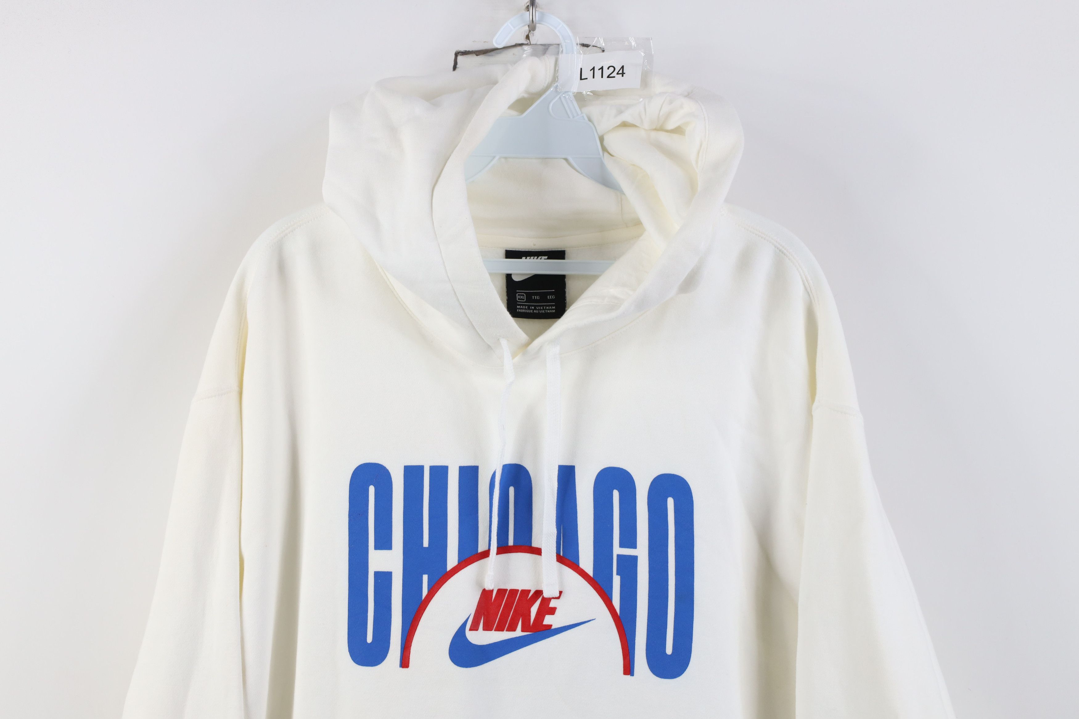 Nike Nike Scott Center Swoosh Chicago Hoodie Sweatshirt White Size US XXL / EU 58 / 5 - 2 Thumbnail