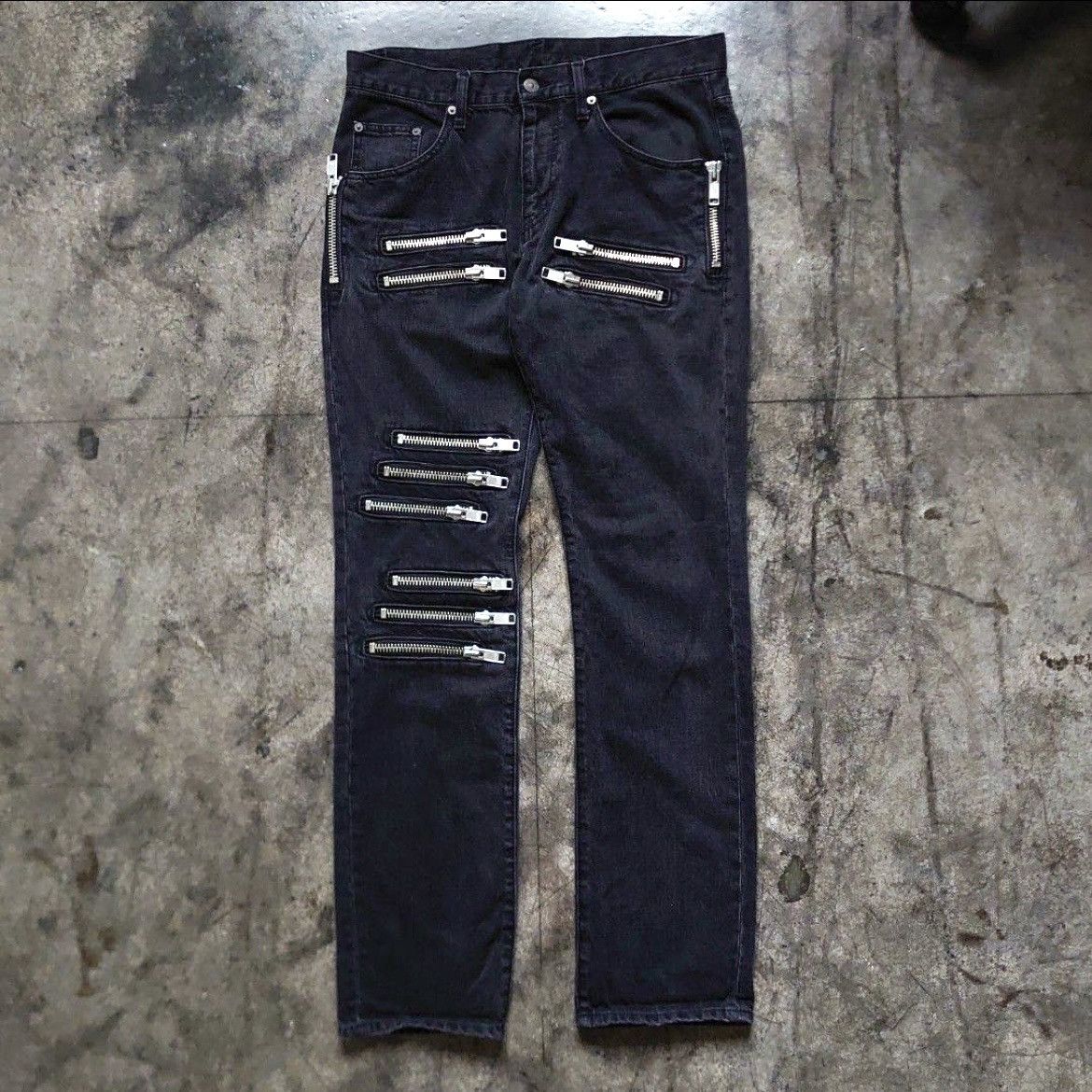 Vintage PPFM Zipper Punk Bikers Denim