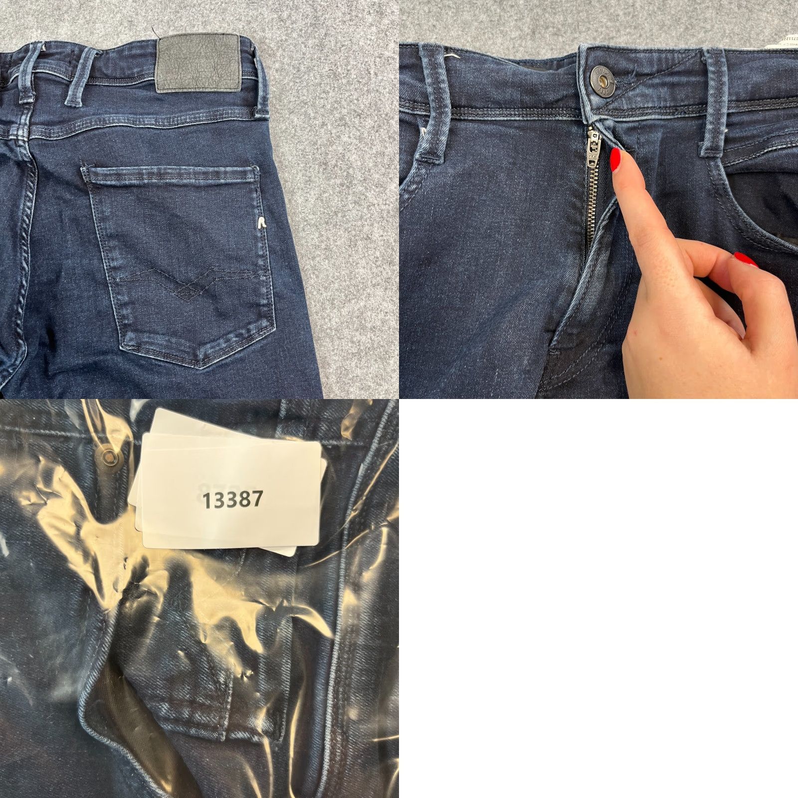 Replay Replay Anbass Mens Jeans Slim Skinny 32 Dark Wash Blue Stretch Zip Fly Denim 5-Pocket Style Slim Men Jeans Brand Replay Anbass Size US 32 / EU 48 - 9 Thumbnail