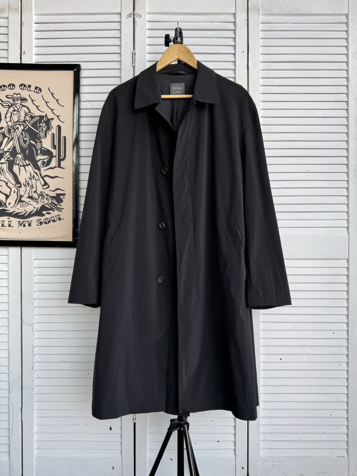 TONI GARD Vintage TONI GARD Minimalist Navy Technical Car Coat German Size US L / EU 52-54 / 3 - 4 Thumbnail