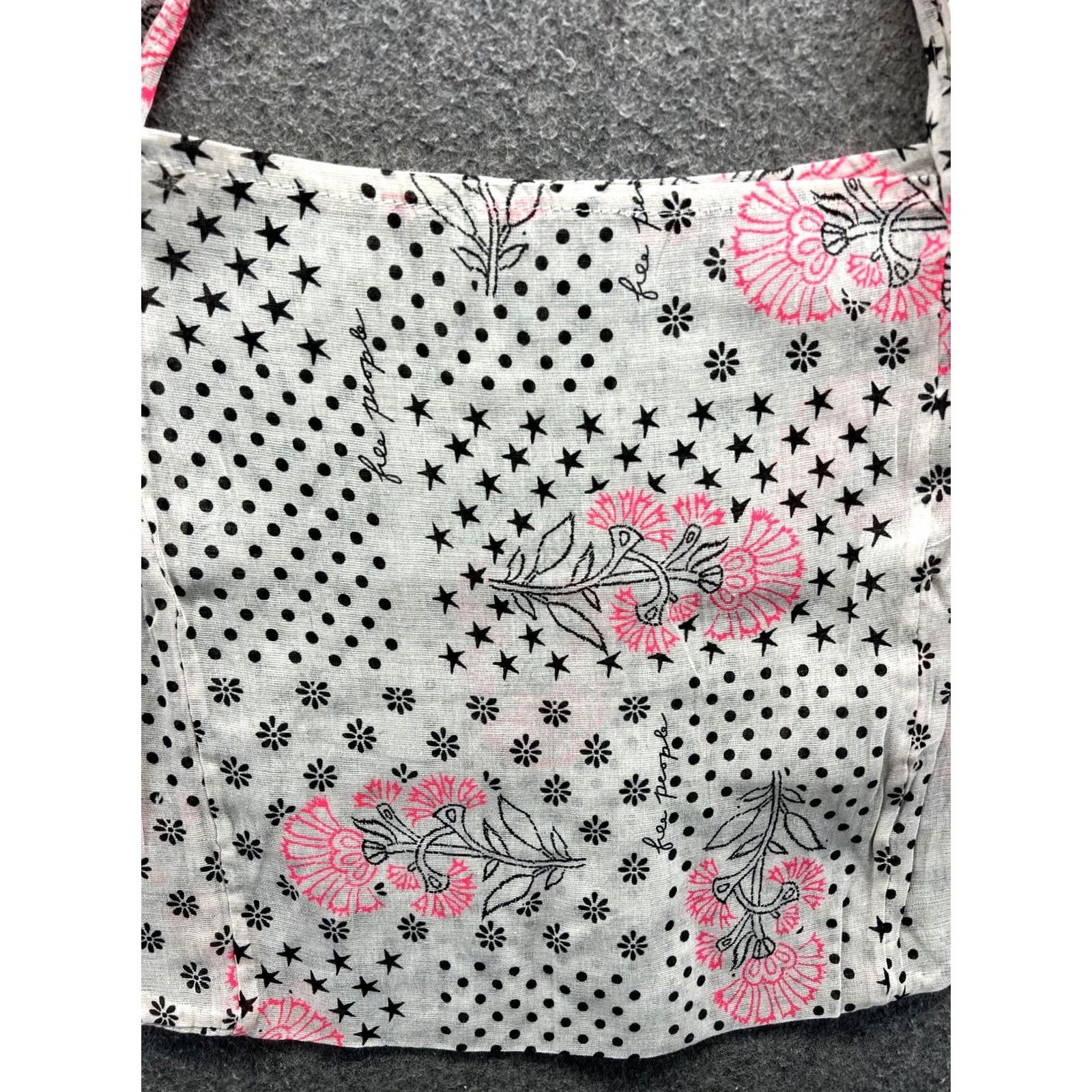 Free People Free People Crossbody Bag Womens Small White Floral Boho Cotton Lightweight Size ONE SIZE - 4 Thumbnail