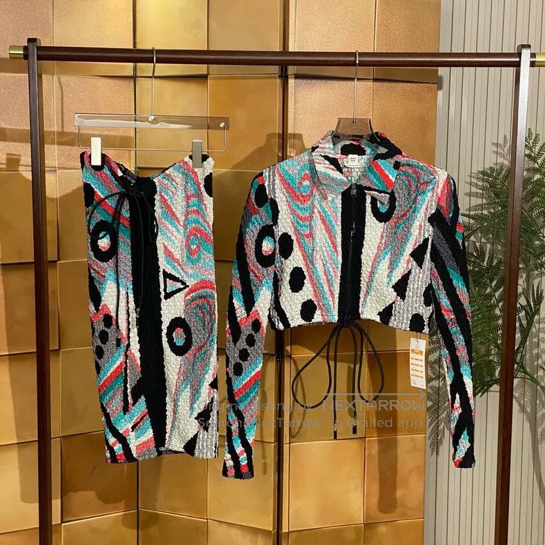 Hermes Hermes 23ss Julia's Dream Silk Printed Pleated Knit Set Size XS / US 0-2 / IT 36-38 - 2 Thumbnail