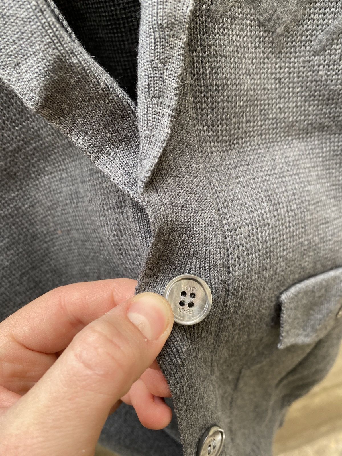 Fendi Fendi grey wool Cardigan with pocket details Strickjacken Size S / US 4 / IT 40 - 7 Thumbnail