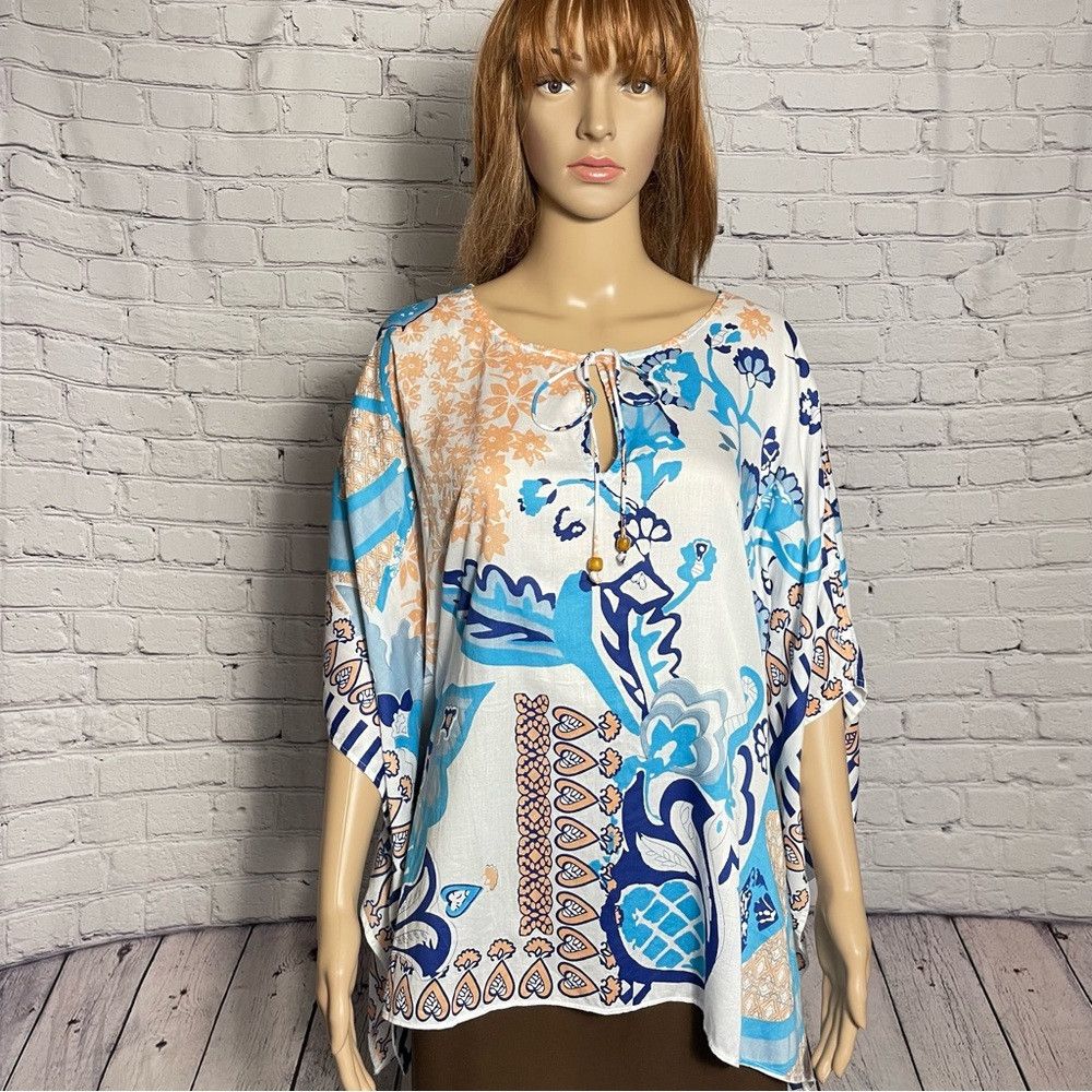 Chicos New Chico's Floral Multi-Print Poncho Size S/M Size M / US 6-8 / IT 42-44 - 4 Thumbnail