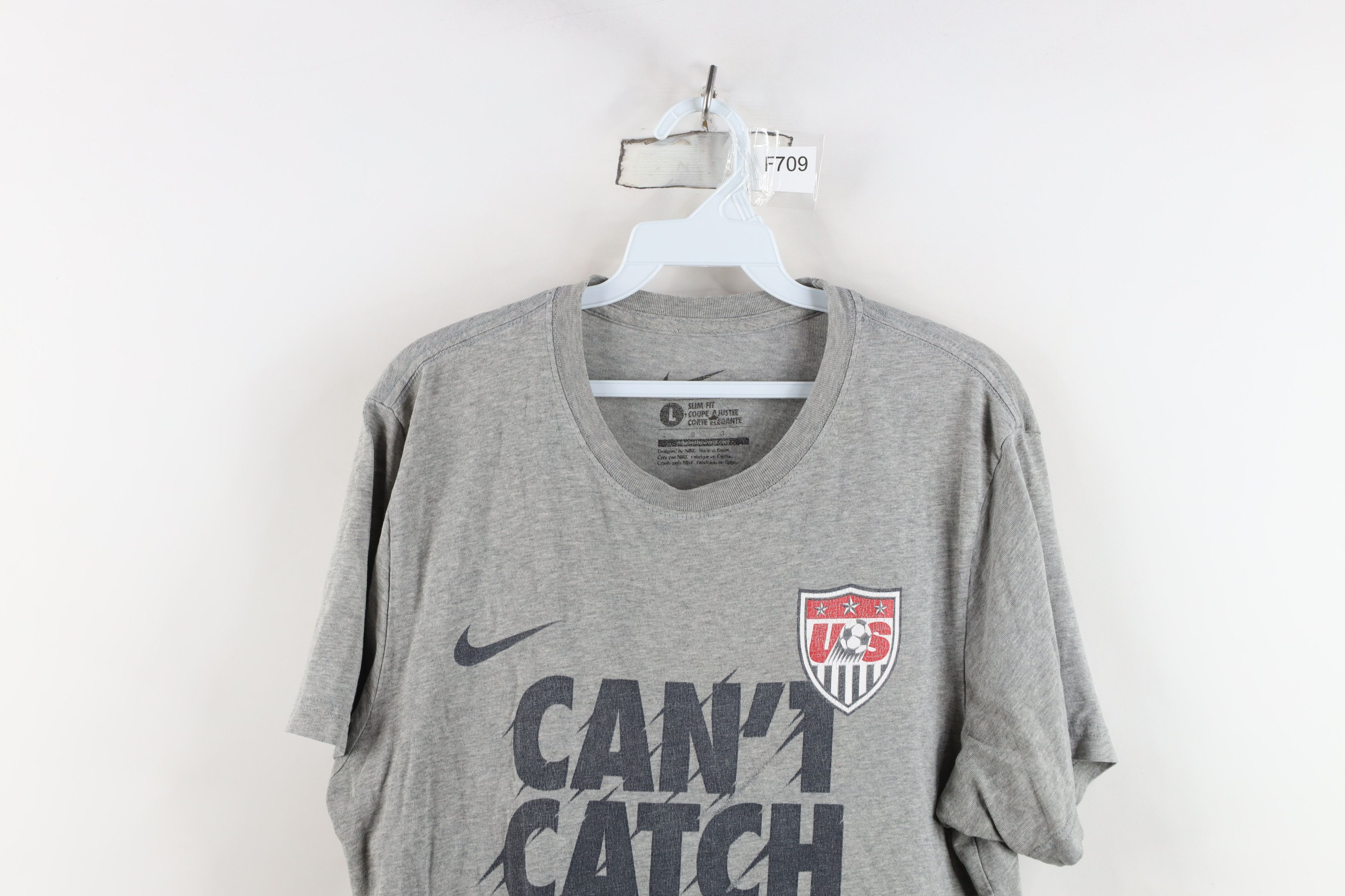 Nike Nike Team USA Soccer Futbol Short Sleeve T-Shirt Gray Size US L / EU 52-54 / 3 - 2 Thumbnail