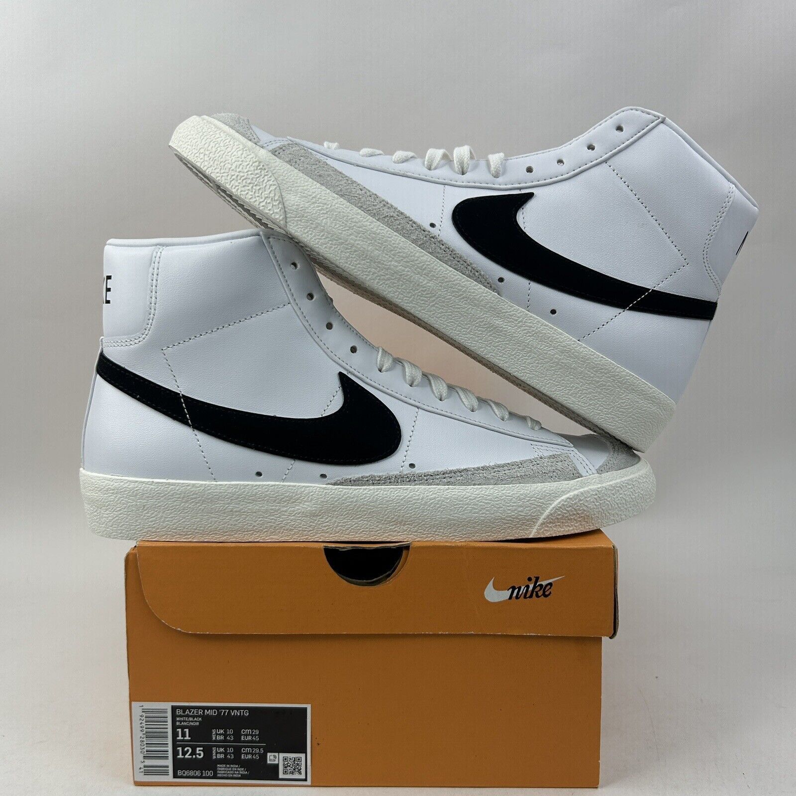 Nike Nike Blazer Mid ‘77 Vintage “White Black” 2024 Size US 11 / EU 44 - 1 Thumbnail