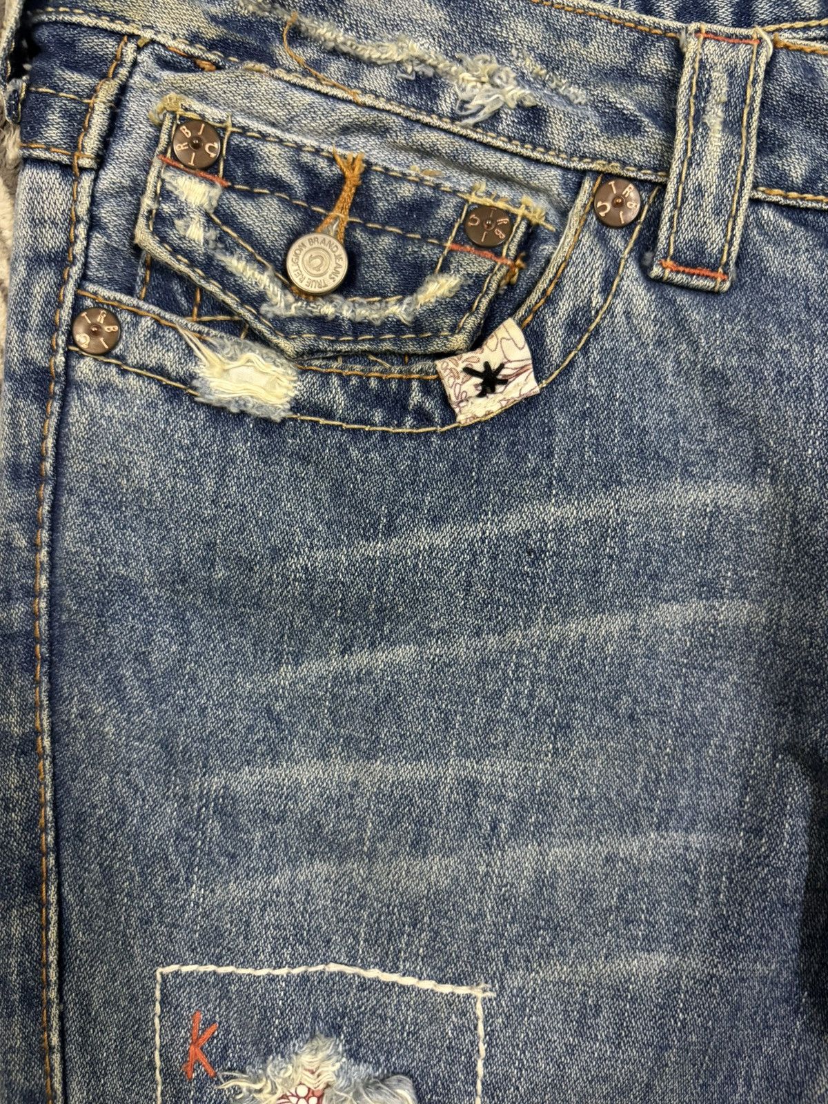 True Religion Vintage True Religion Woodstock Floral Patched Flare Jeans Size US 29 - 4 Thumbnail