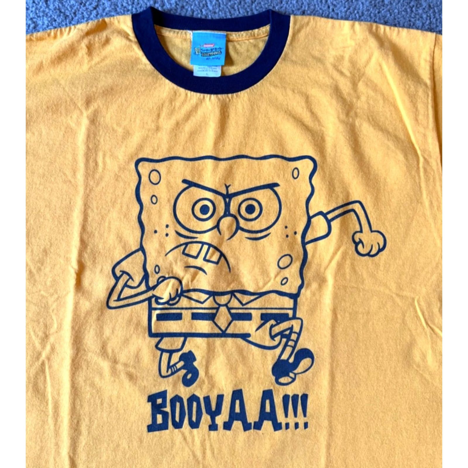 Nickelodeon VINTAGE Nickelodeon Spongebob Squarepants Ringer T-Shirt - Adult Large - Yellow - 2003 Cartoon Size US L / EU 52-54 / 3 - 3 Thumbnail