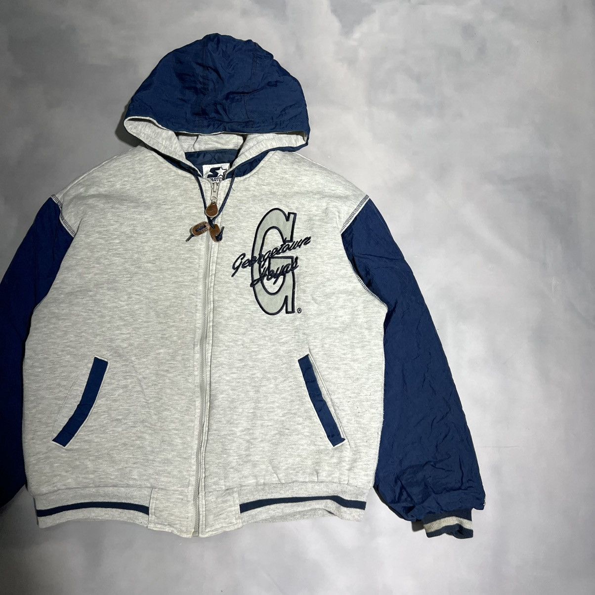 Starter Vintage Y2K Starter Georgetown Reversible Bomber Streetwear Size US L / EU 52-54 / 3 - 3 Thumbnail