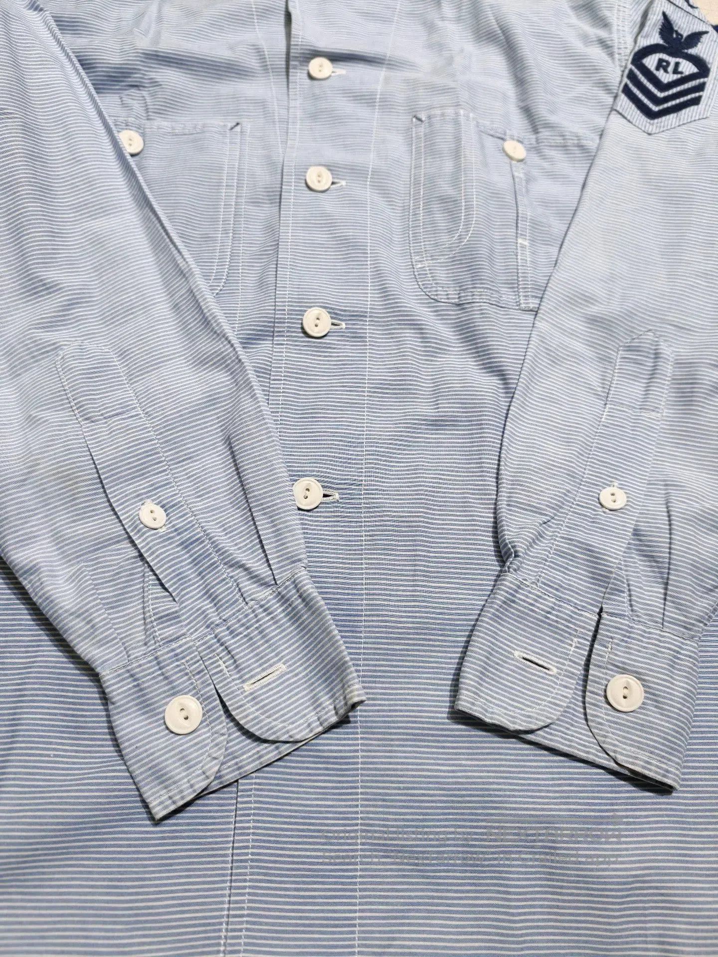 Vintage Vintage Ralph Lauren Country Navy Striped Shirt. Size US M / EU 48-50 / 2 - 6 Thumbnail