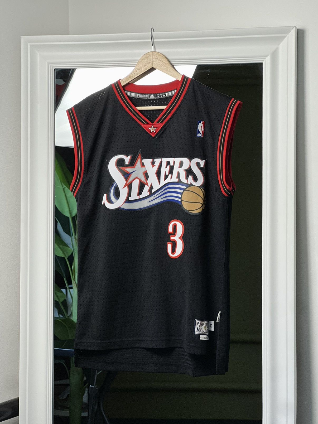 Adidas NBA Iverson #3 76ers Jersey Black Size S