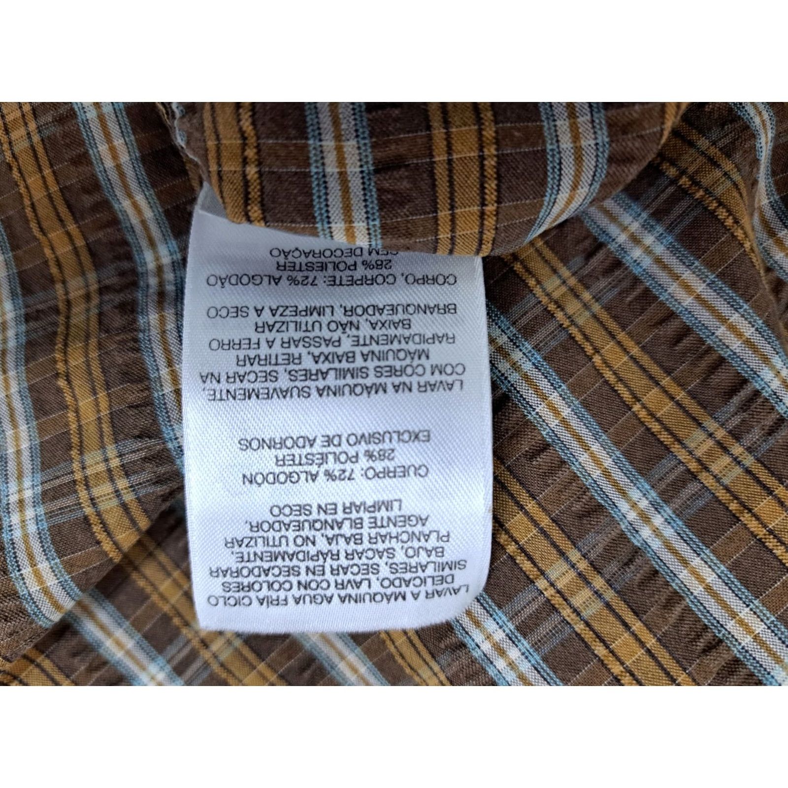 Vintage Columbia Mens Button-Up Shirt Short Sleeve Brown Plaid Front Zip Pocket Regular Knit 2XL Size US XXL / EU 58 / 5 - 7 Thumbnail
