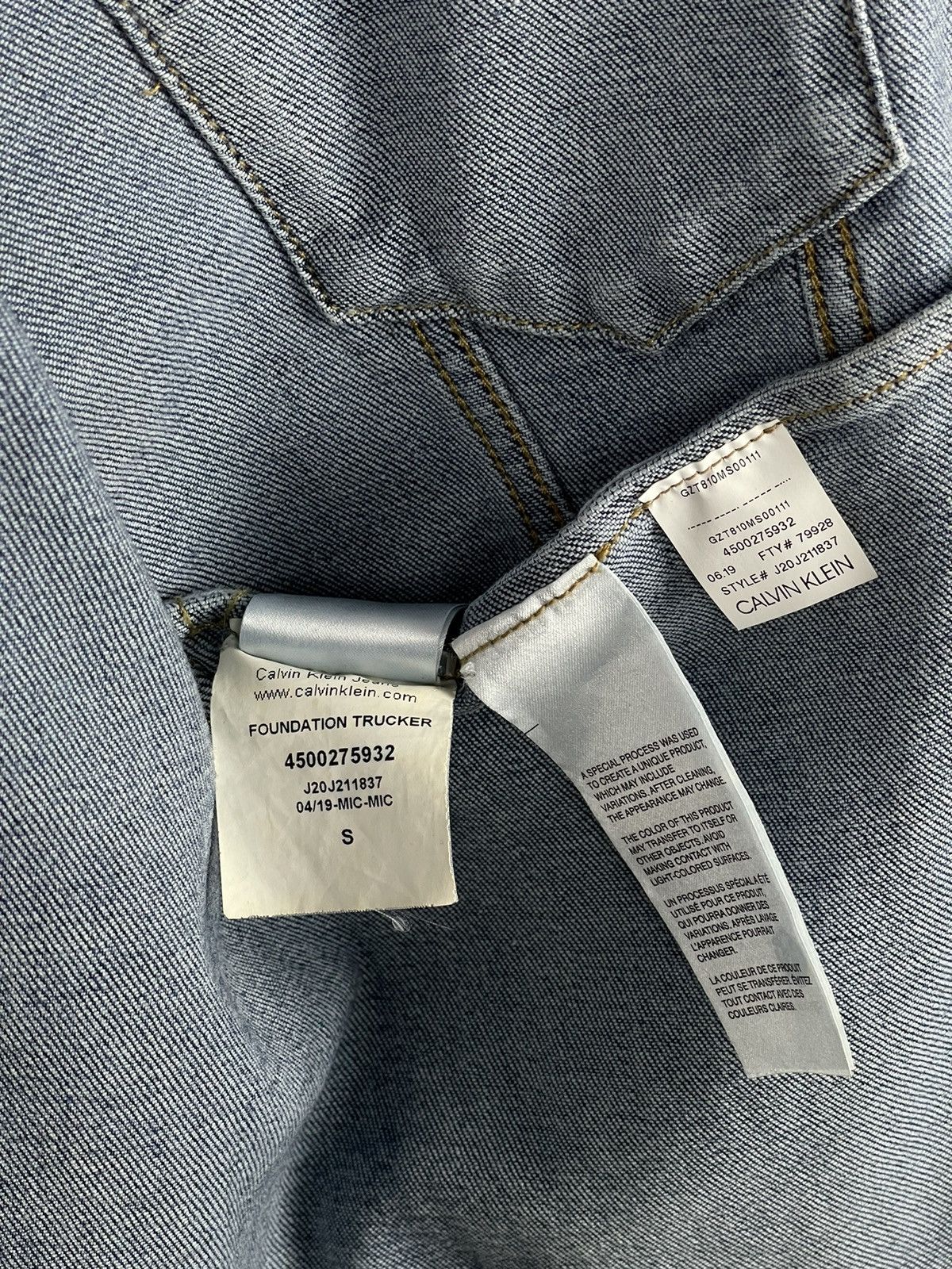 Calvin Klein Calvin Klein Jeans Foundation Trucker Denim Jacket Men’s S Size US S / EU 44-46 / 1 - 14 Thumbnail