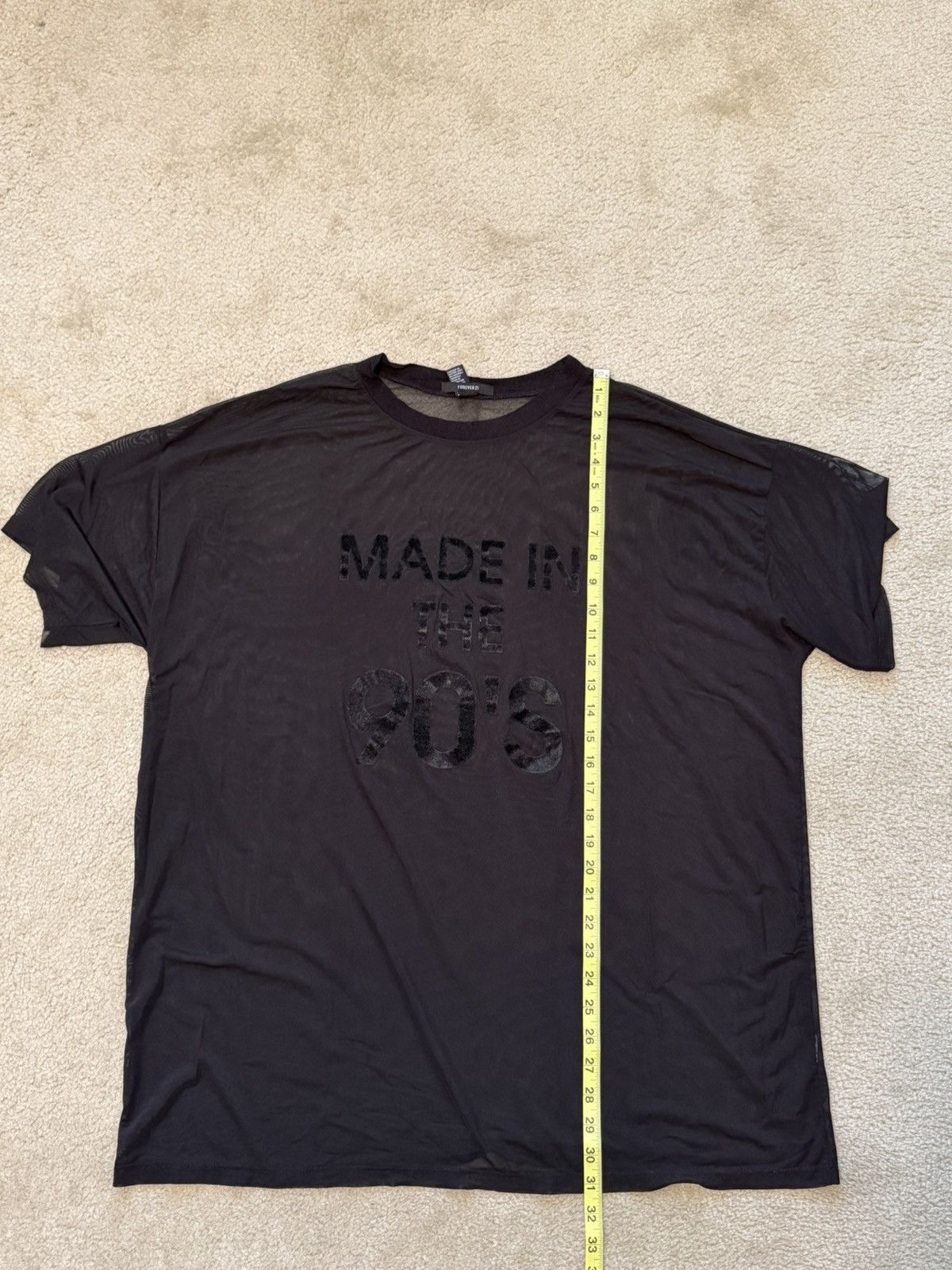 Forever 21 Forever 21 Black Mesh Made In The 90’s Tee Size Large Size L / US 10 / IT 46 - 2 Thumbnail