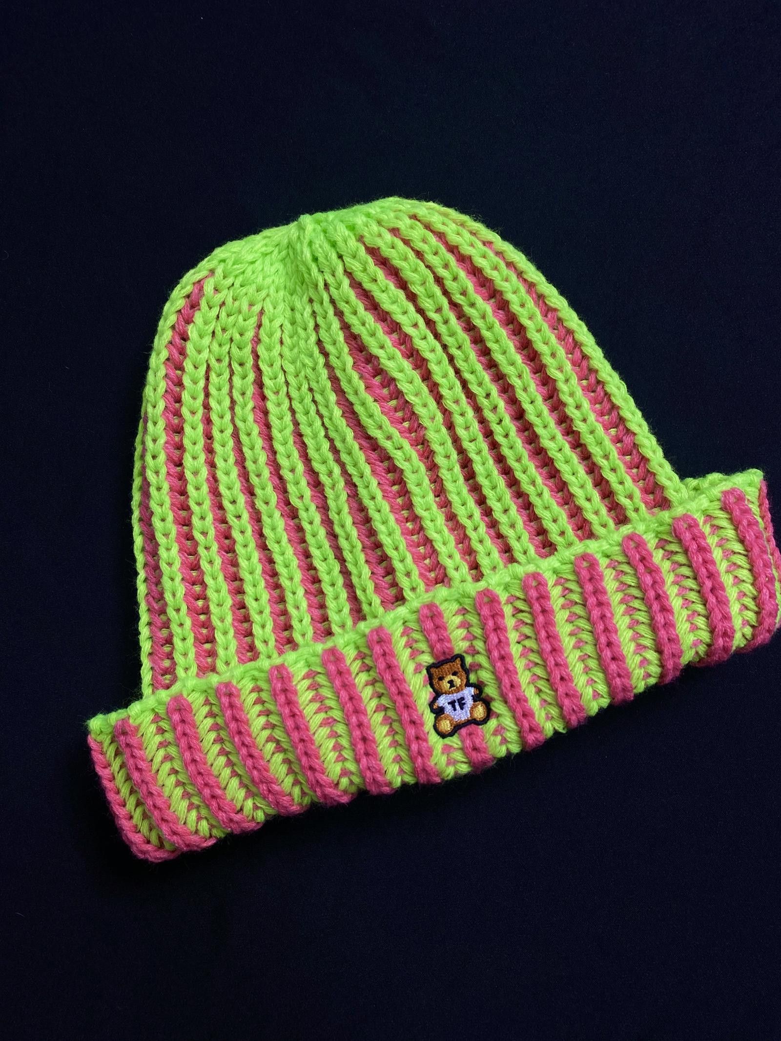 Teddy Fresh Rare Teddy Fresh Vibrant Neon No Cuff Knit Blue Beanie OS Size ONE SIZE - 3 Thumbnail