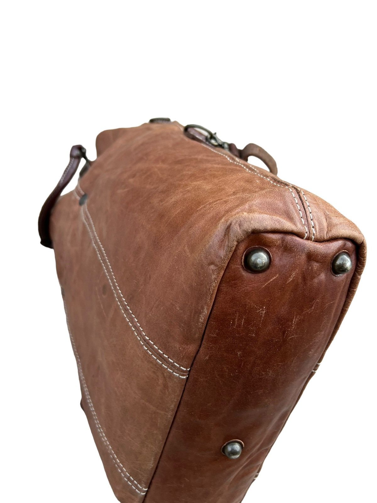 Leather Vintage Rei Japan 2 Way Patina Leather Bag Size ONE SIZE - 12 Thumbnail