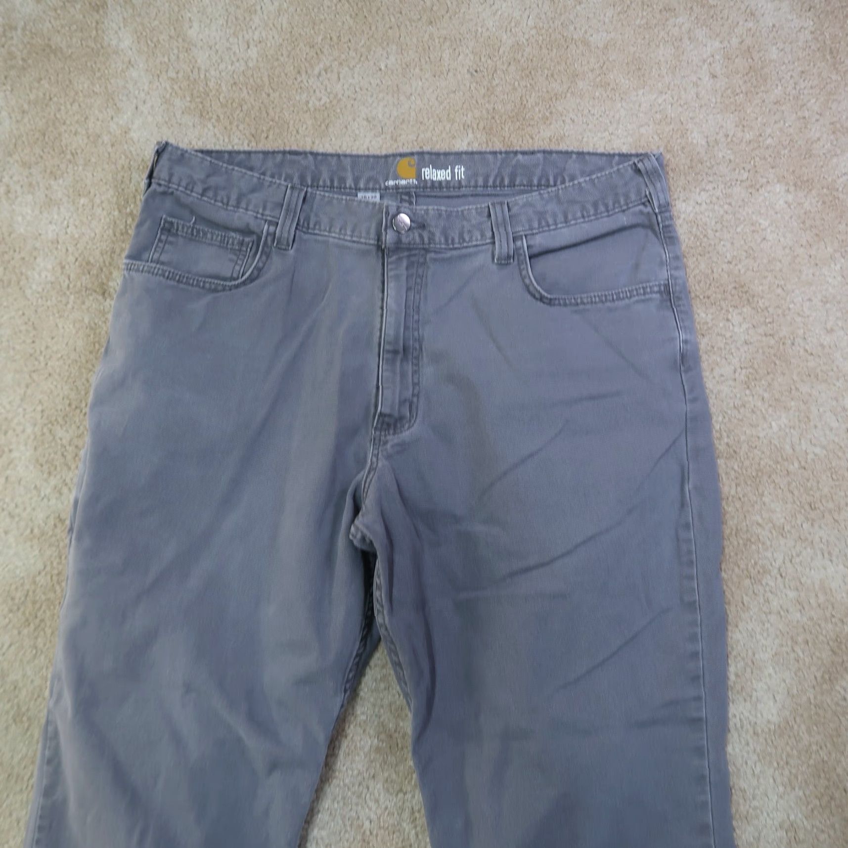 Carhartt VINTAGE Carhartt Relaxed Rigby Pants Men 38x30 Gray Canvas Workwear 90s Size US 38 / EU 54 - 2 Thumbnail