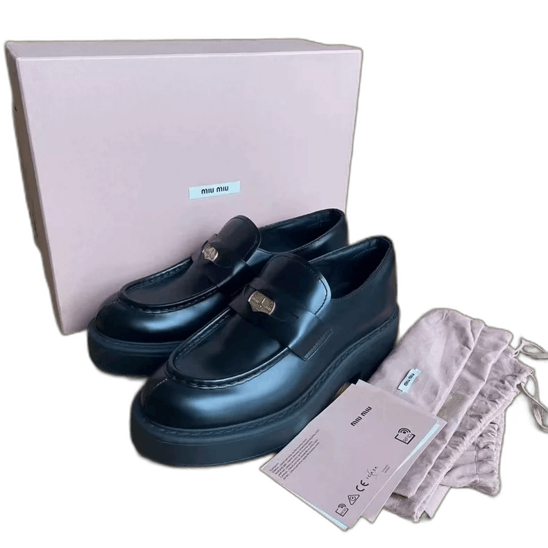 Miu Miu Miu Miu Thick Sole Loafers Size 38.5-yf Size US 8 / IT 38 - 1 Thumbnail