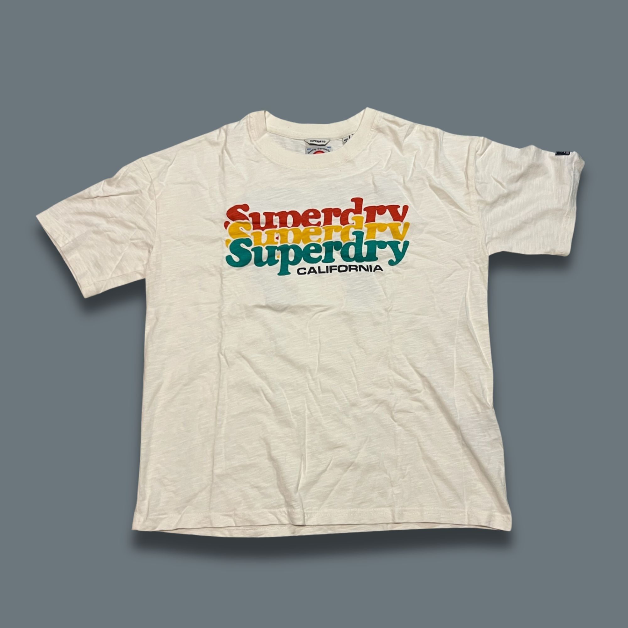Superdry Superdry Vintage Cali Stripe Graphic T-Shirt Size 4 White Co Size US XS / EU 42 / 0 - 2 Thumbnail