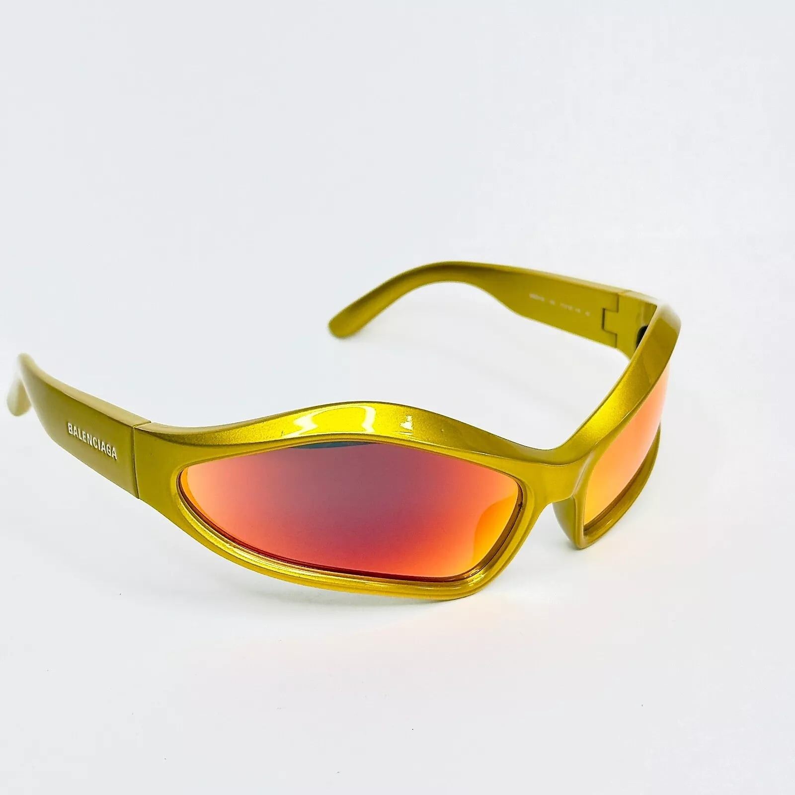 Balenciaga BALENCIAGA FENNEC 0314 Yellow Red Mirror 004 Fashion BB0314 Size ONE SIZE - 2 Thumbnail