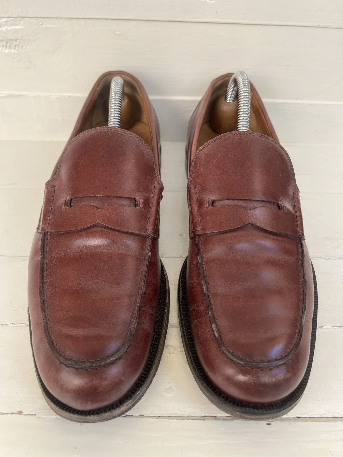 Gucci Gucci Men Spirit web Penny Loafer Burgundy Leather Shoes Size US 8 / EU 41 - 2 Thumbnail
