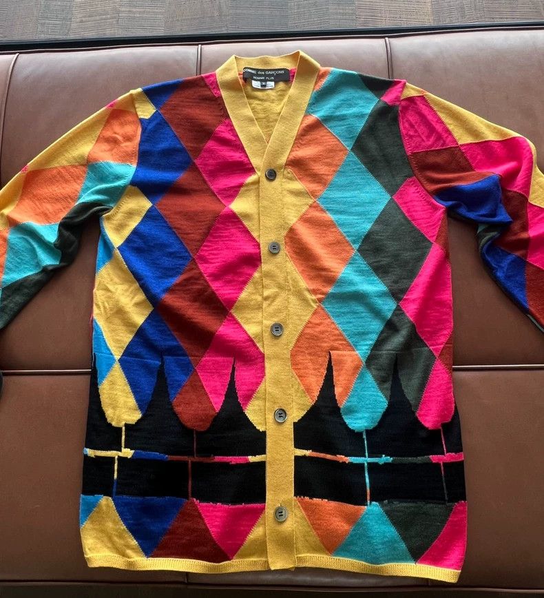 Comme des Garcons Comme Des Garcons Color-block wool knit cardigan Size M / US 6-8 / IT 42-44 - 1 Thumbnail
