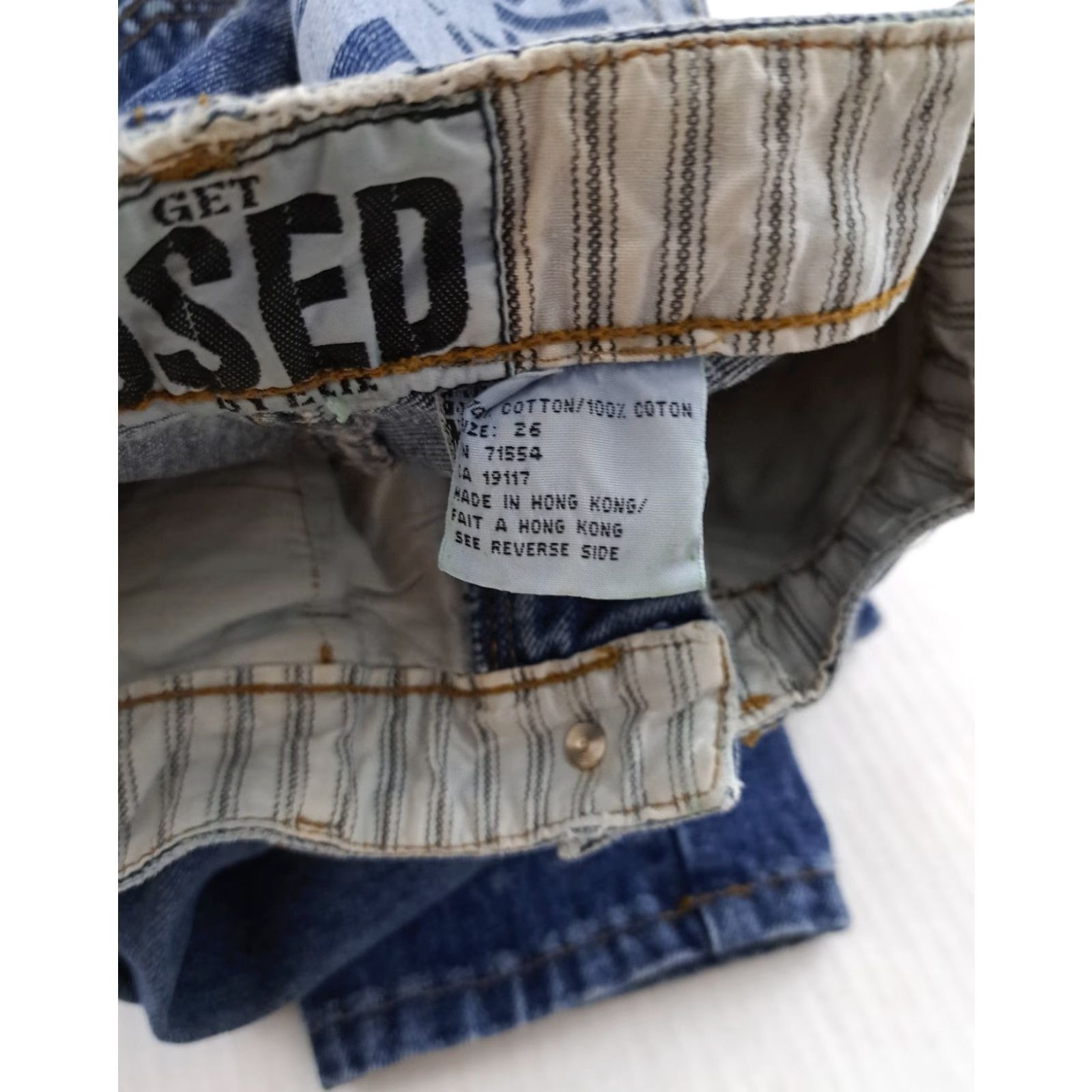 Denime VINTAGE Get Used Jeans Women 5-Pocket Denim Blue Straight Distressed 26 29 Inseam Size 26" / US 2 / IT 38 - 3 Thumbnail