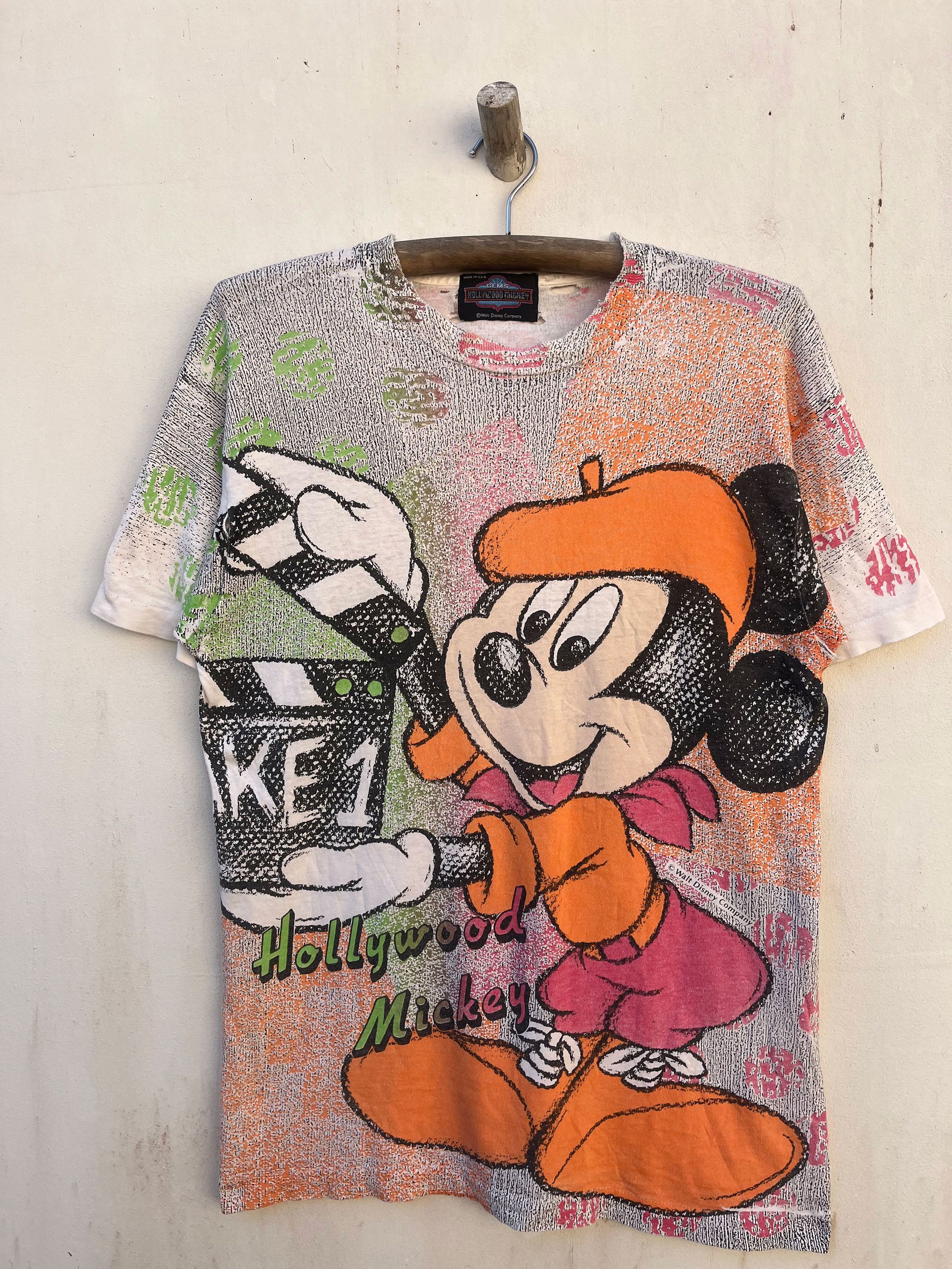 Sci-Fi Fantasy Vintage Walt Disney Mickey All Over Full Print 90s Size US L / EU 52-54 / 3 - 1 Thumbnail
