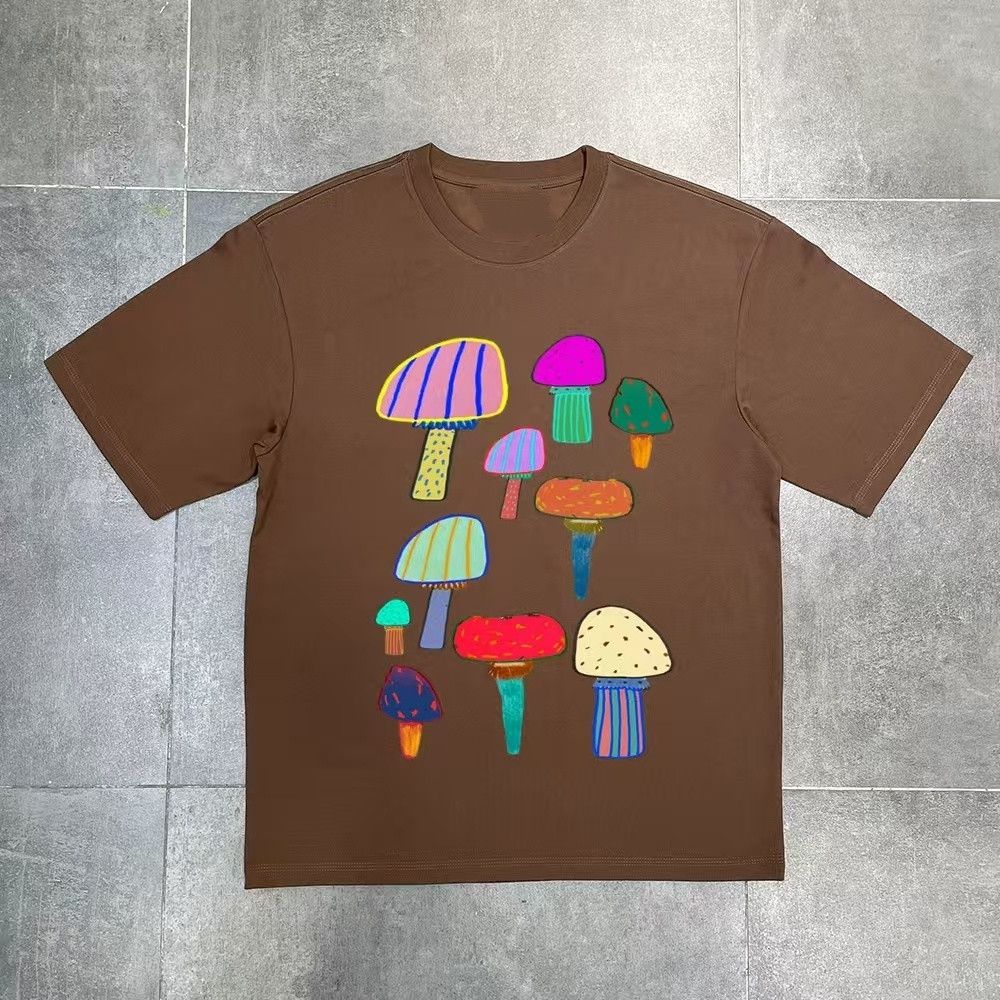Vintage Brown washed retro mushroom print t-shirt Size US M / EU 48-50 / 2 - 2 Thumbnail