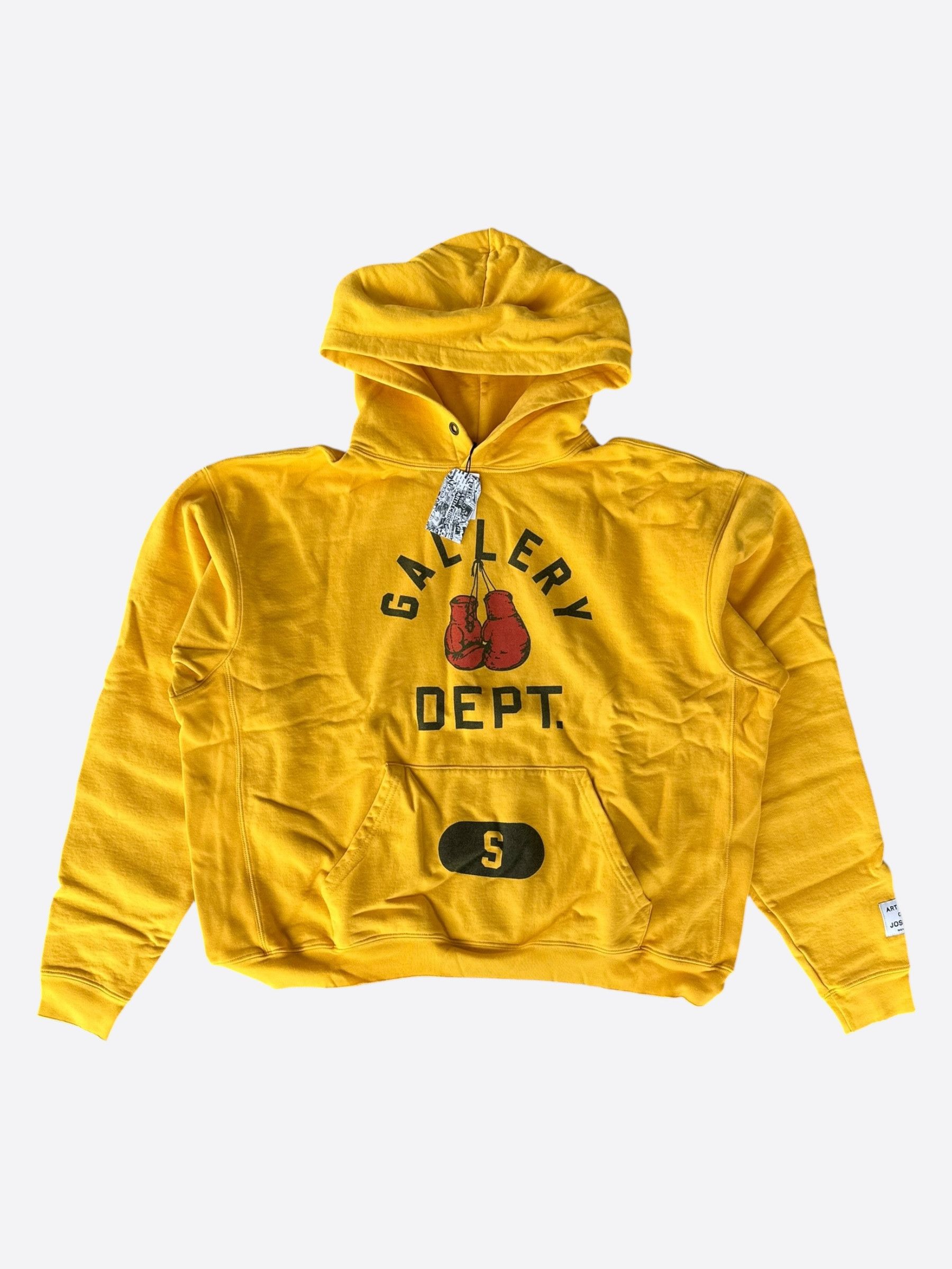 Gallery Dept. Gallery Dept Yellow Boxing Gloves Logo Hoodie Size US S / EU 44-46 / 1 - 1 Thumbnail