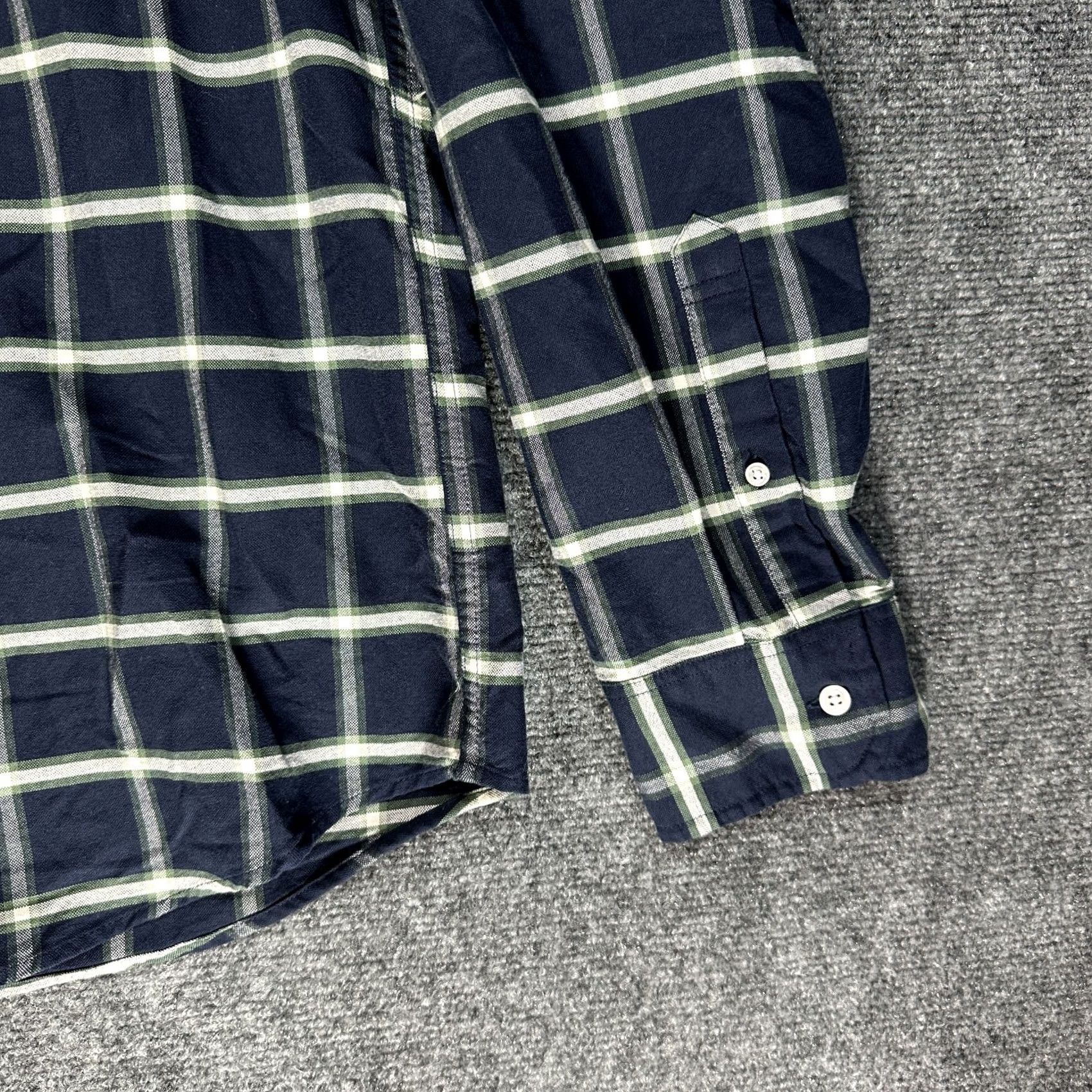 J.Crew J.CREW Shirt Mens XXL Slim Flex Oxford Blue White Cotton Plaid Button Down Pocket Casual Workwear Size US XXL / EU 58 / 5 - 3 Thumbnail
