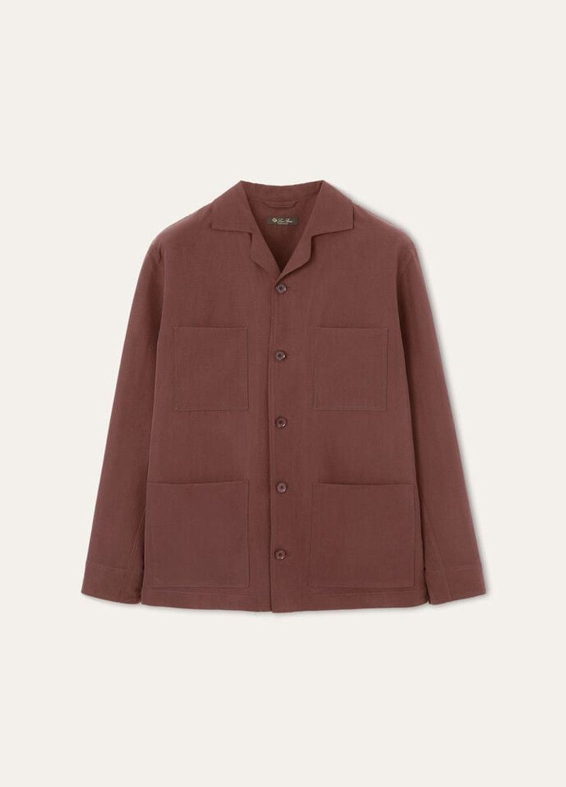 Loro Piana o1srvl11e0526 FAP2339 Joele Shirt Jacket in Burgundy Size US S / EU 44-46 / 1 - 1 Thumbnail