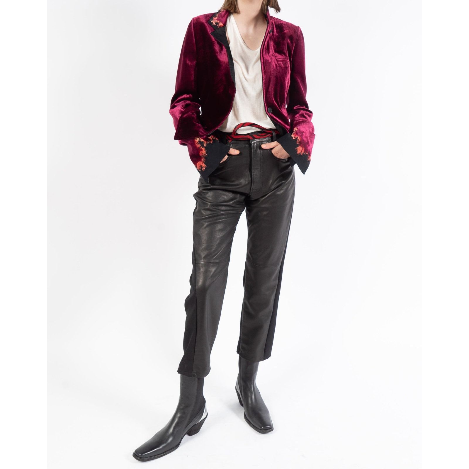 Haider Ackermann FW19 Leather Two-Tone Trousers Size 26" / US 2 / IT 38 - 2 Thumbnail