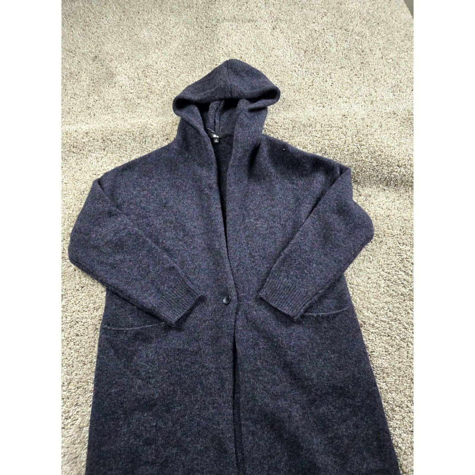 Uniqlo Uniqlo Cardigan Sweater Hooded Medium Womens Purple Wool Pockets Casual Size M / US 6-8 / IT 42-44 - 4 Thumbnail