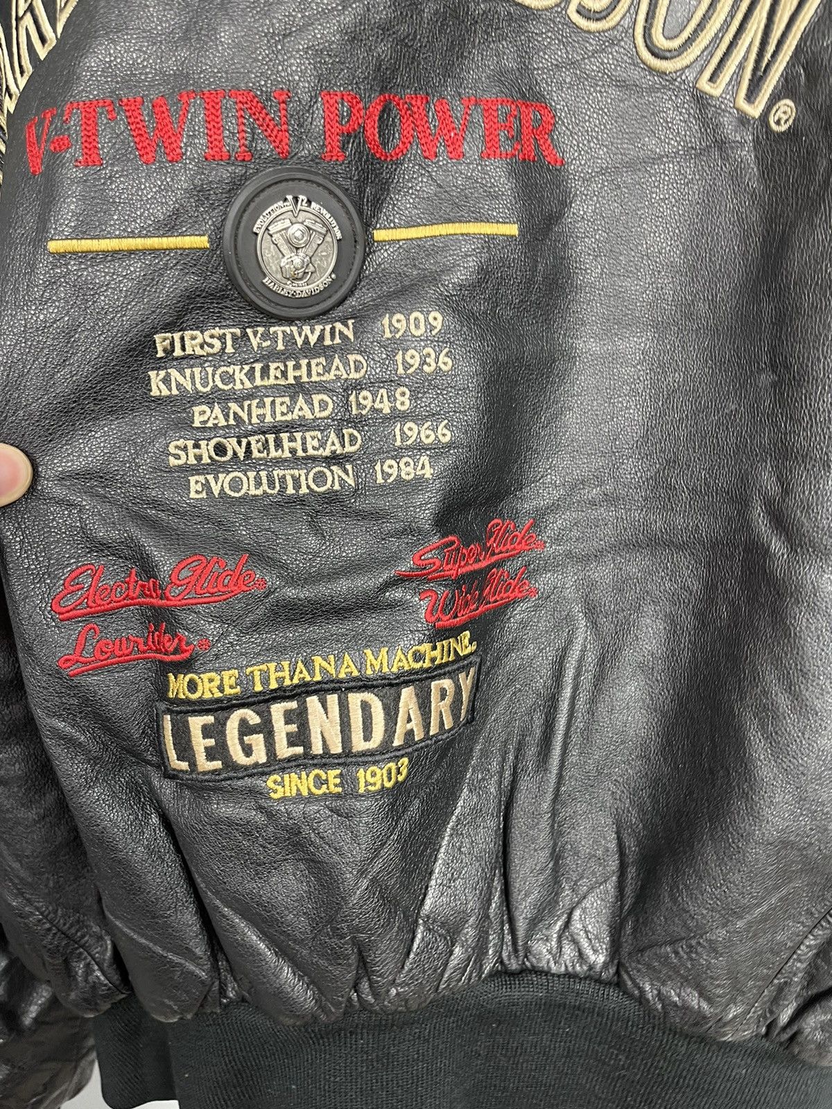 Harley Davidson × Vintage Harley Davidson leather jacket big logo vintage Size US XL / EU 56 / 4 - 12 Thumbnail