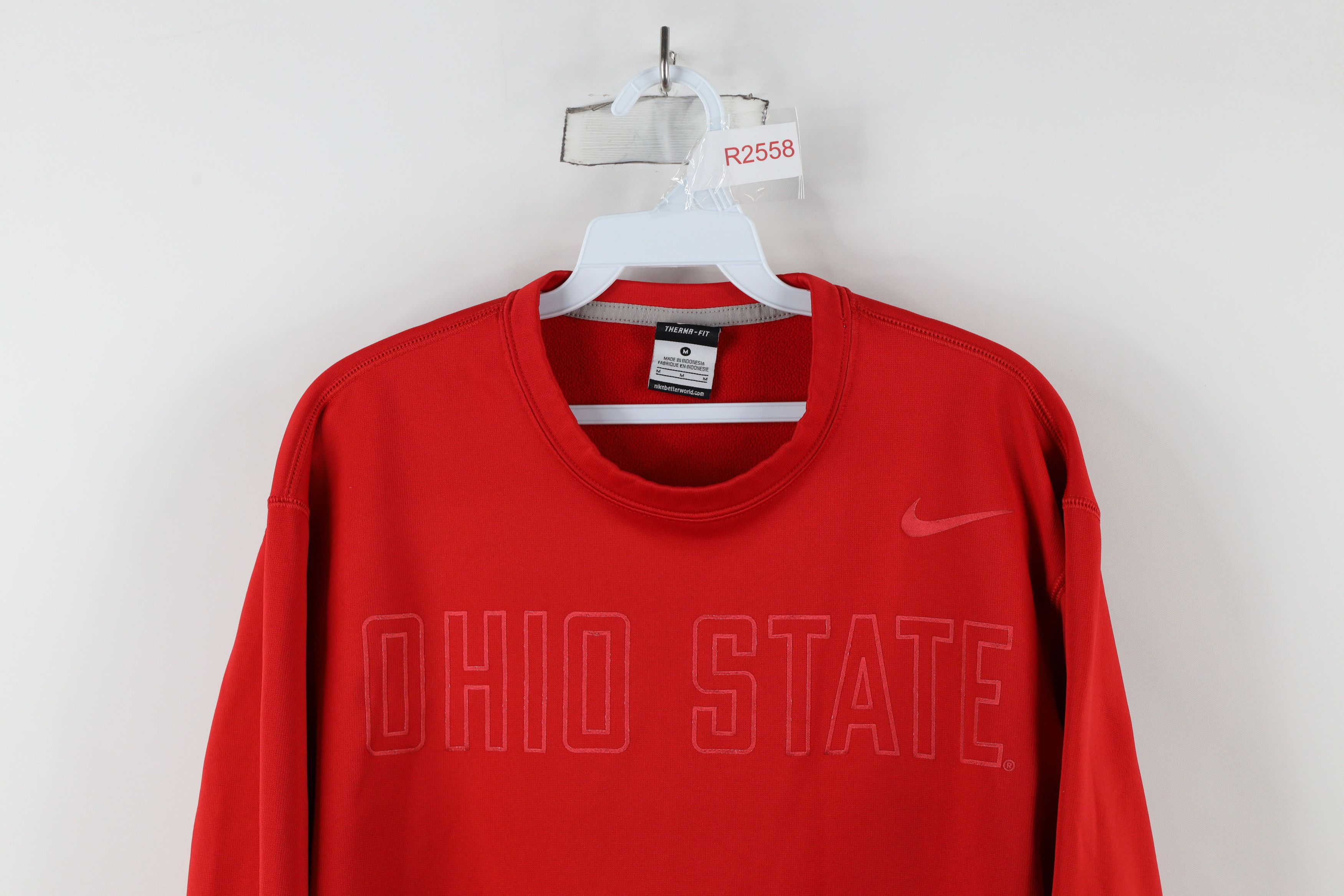 Nike × Vintage Nike Therma Fit Out Ohio State University Sweatshirt Red Size US M / EU 48-50 / 2 - 2 Thumbnail