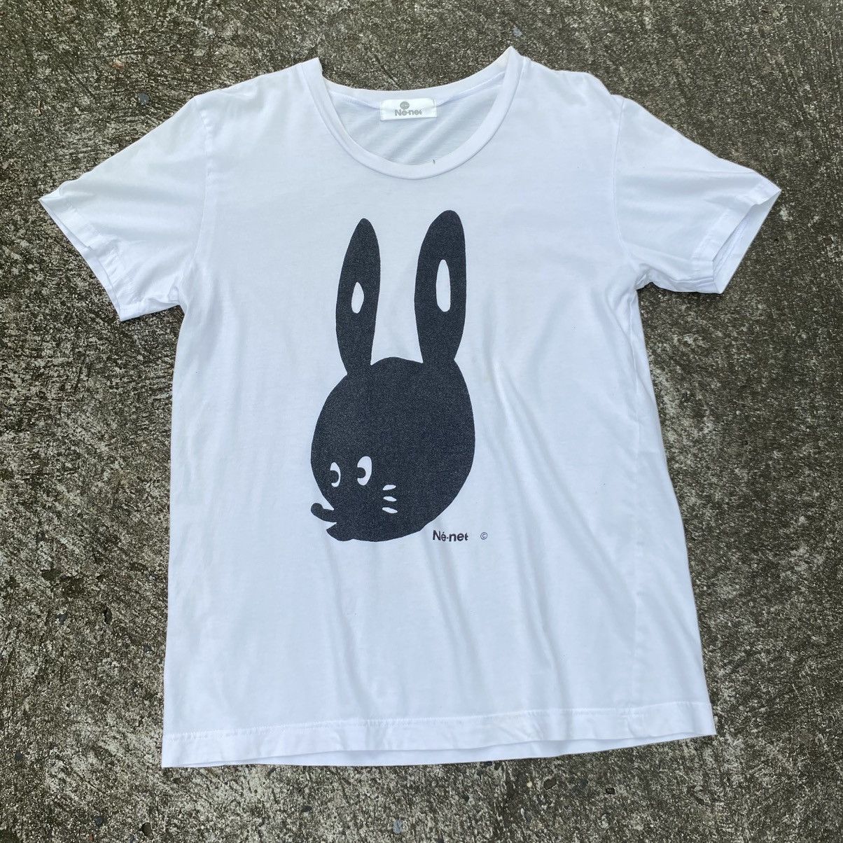 Ne-Net Ne-Net White T-shirt with Black Bunny Print Size US M / EU 48-50 / 2 - 18 Thumbnail