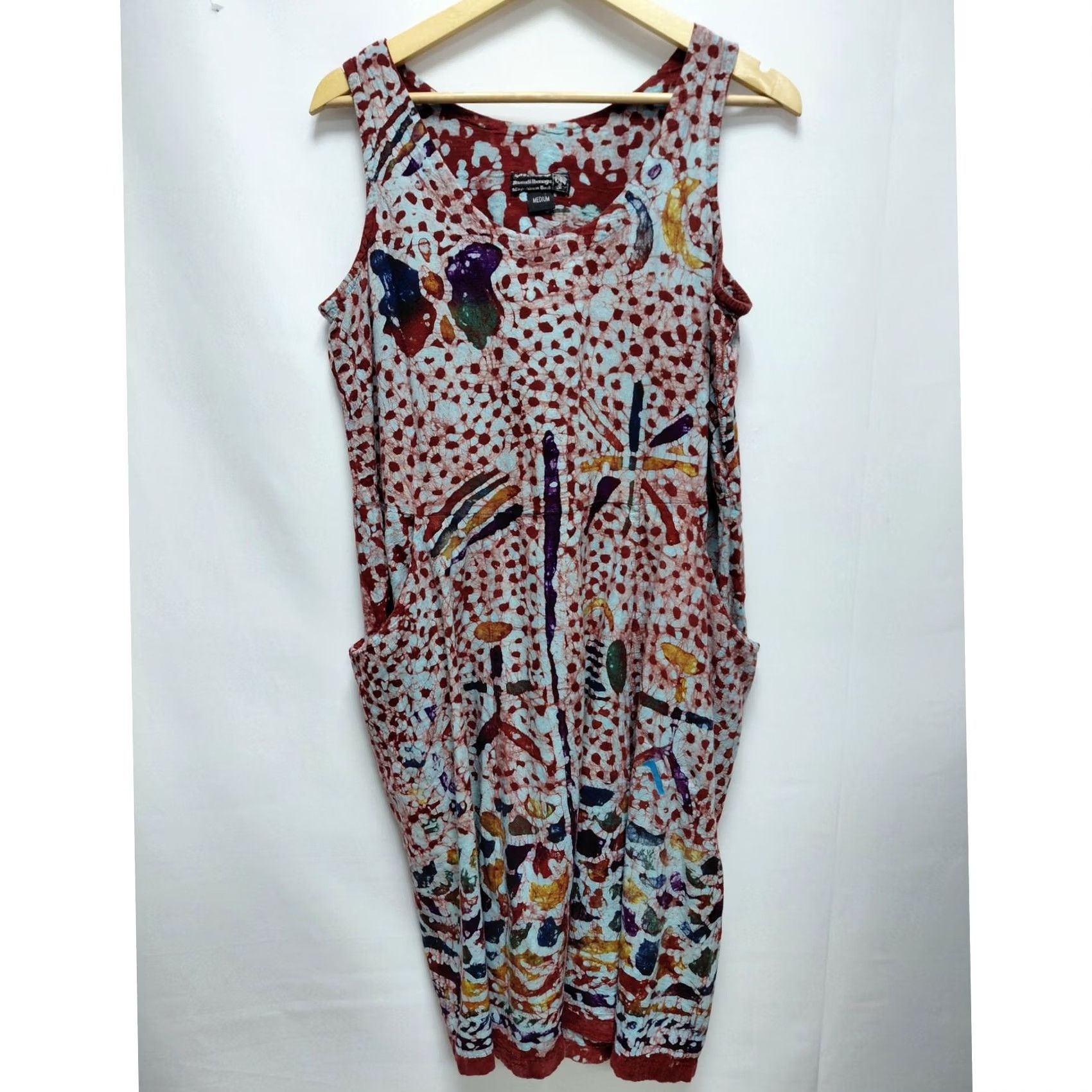 ESPIRIT Spirit of Courage Multicolor Graphic Print Cotton Batik Dress Women Sleeveless M Knee Length Tank Dress Summer Casual Nigeria Size M / US 6-8 / IT 42-44 - 2 Thumbnail