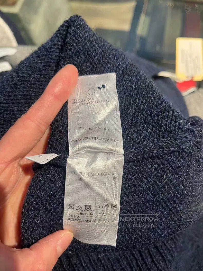 Other Thom Browne Navy Blue Four-Stripe Wool Crewneck Sweater Size US XL / EU 56 / 4 - 8 Thumbnail