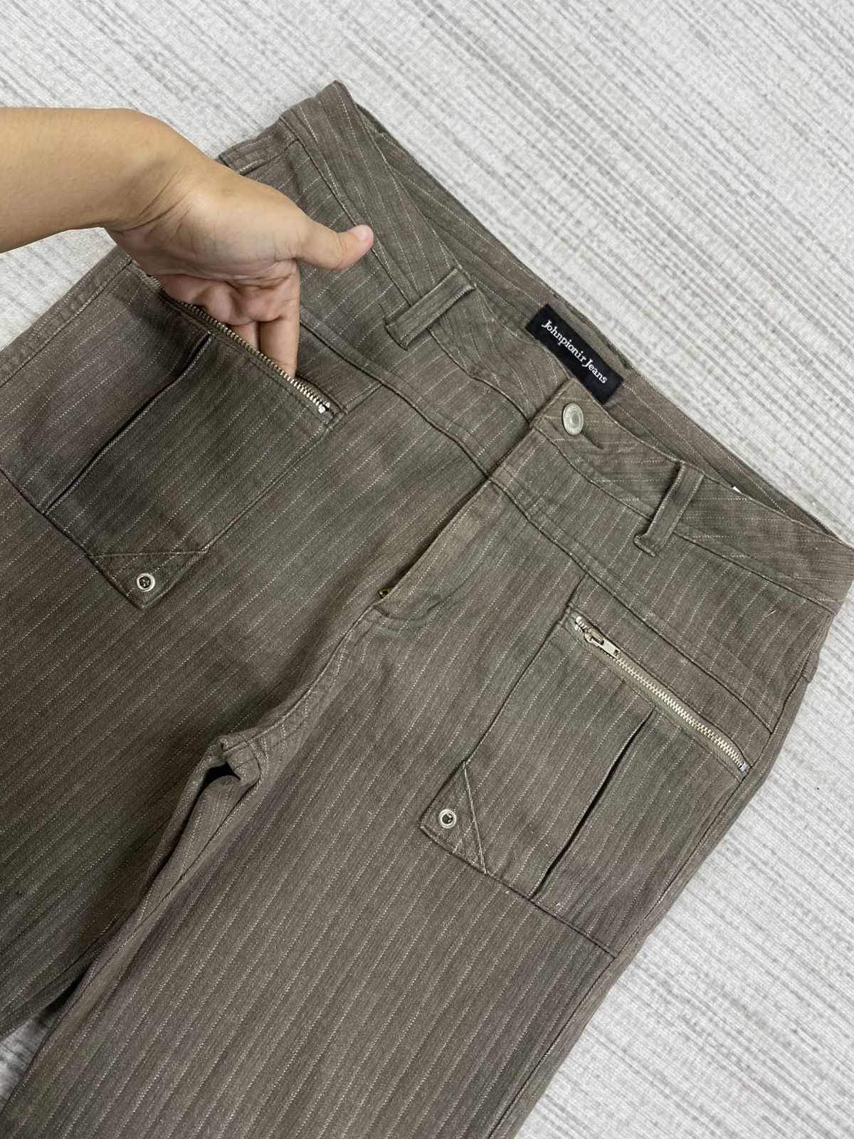 If Six Was Nine × Japanese Brand × Vintage Vintage Flared Johnpionir Jeans Harringbone Bush Pants Size US 29 - 10 Thumbnail