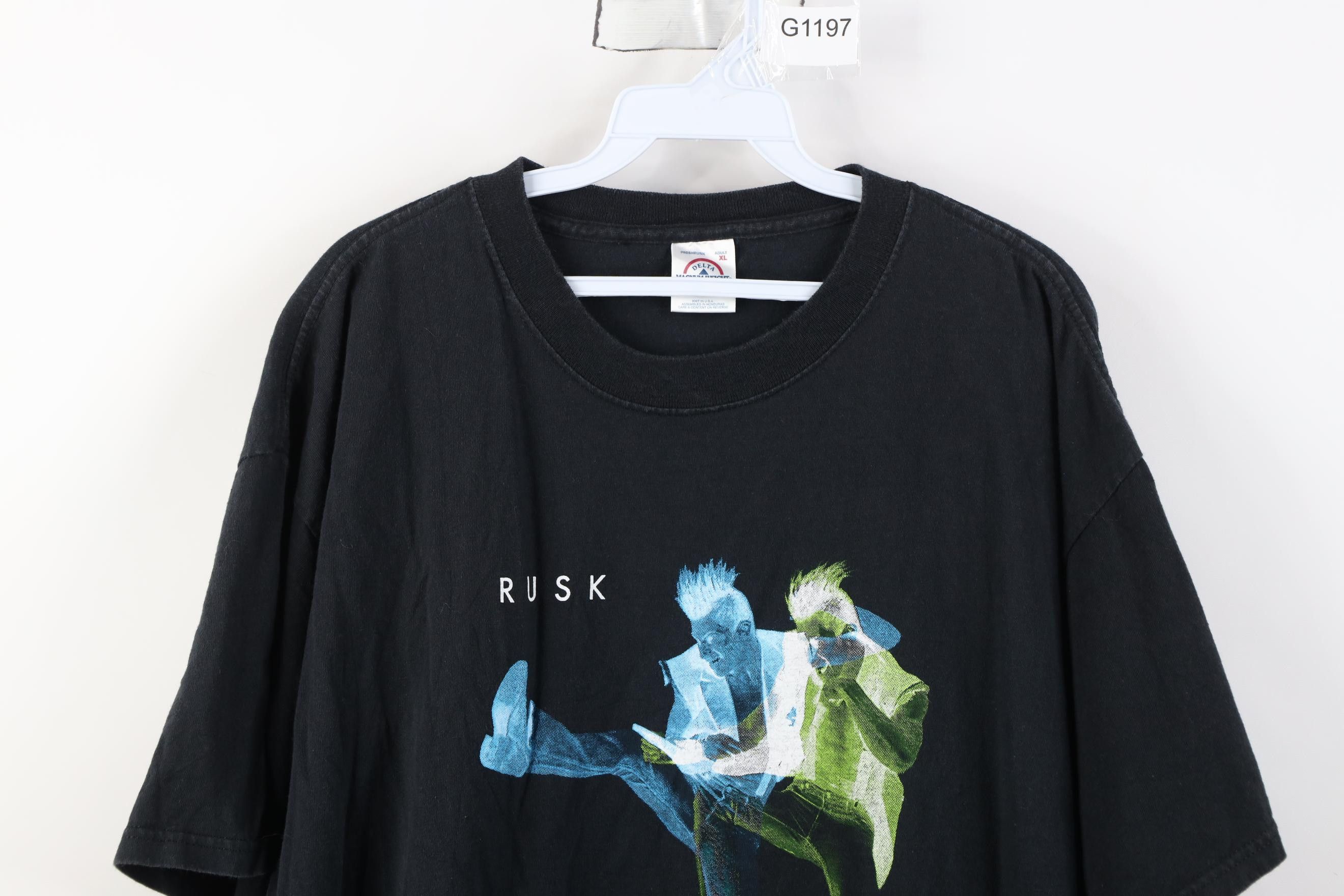 Vintage Vintage 90s Rusk Artist Short Sleeve T-Shirt Black Cotton Size US XL / EU 56 / 4 - 2 Thumbnail