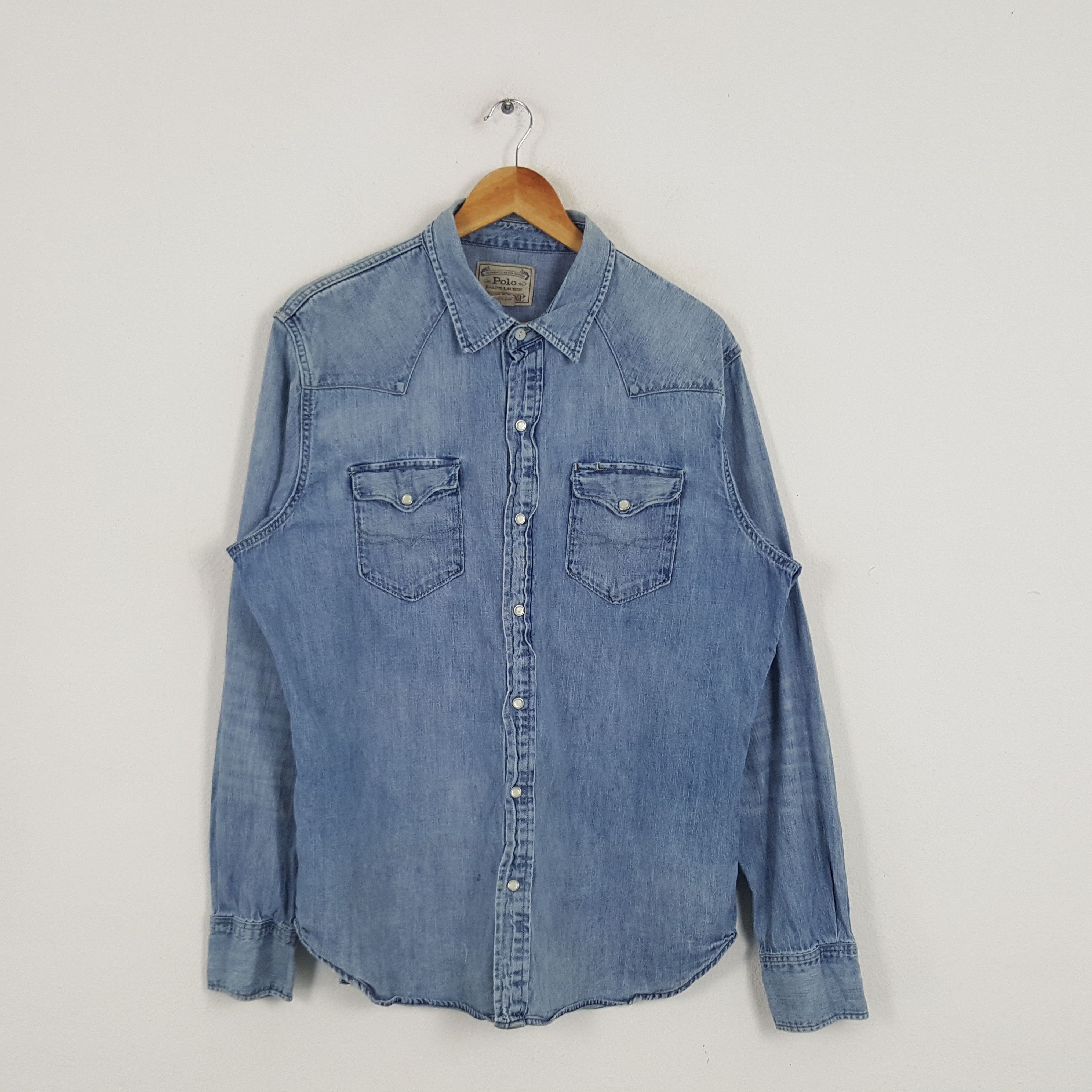 Polo Ralph Lauren × Vintage Vintage Polo Ralph Lauren American Brand Denim Shirt Size US XXL / EU 58 / 5 - 1 Thumbnail