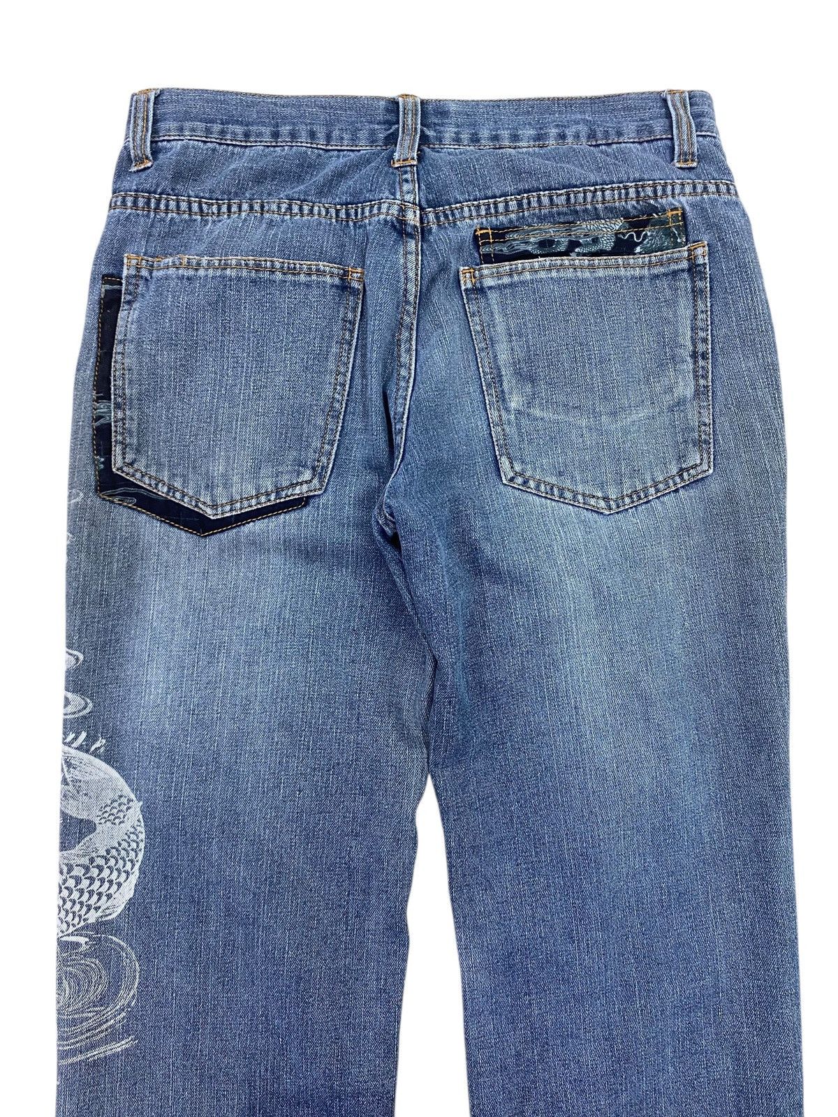 Other Japanese Brand Faded Wash Stye Embroidered Jeans Size US 31 - 4 Thumbnail